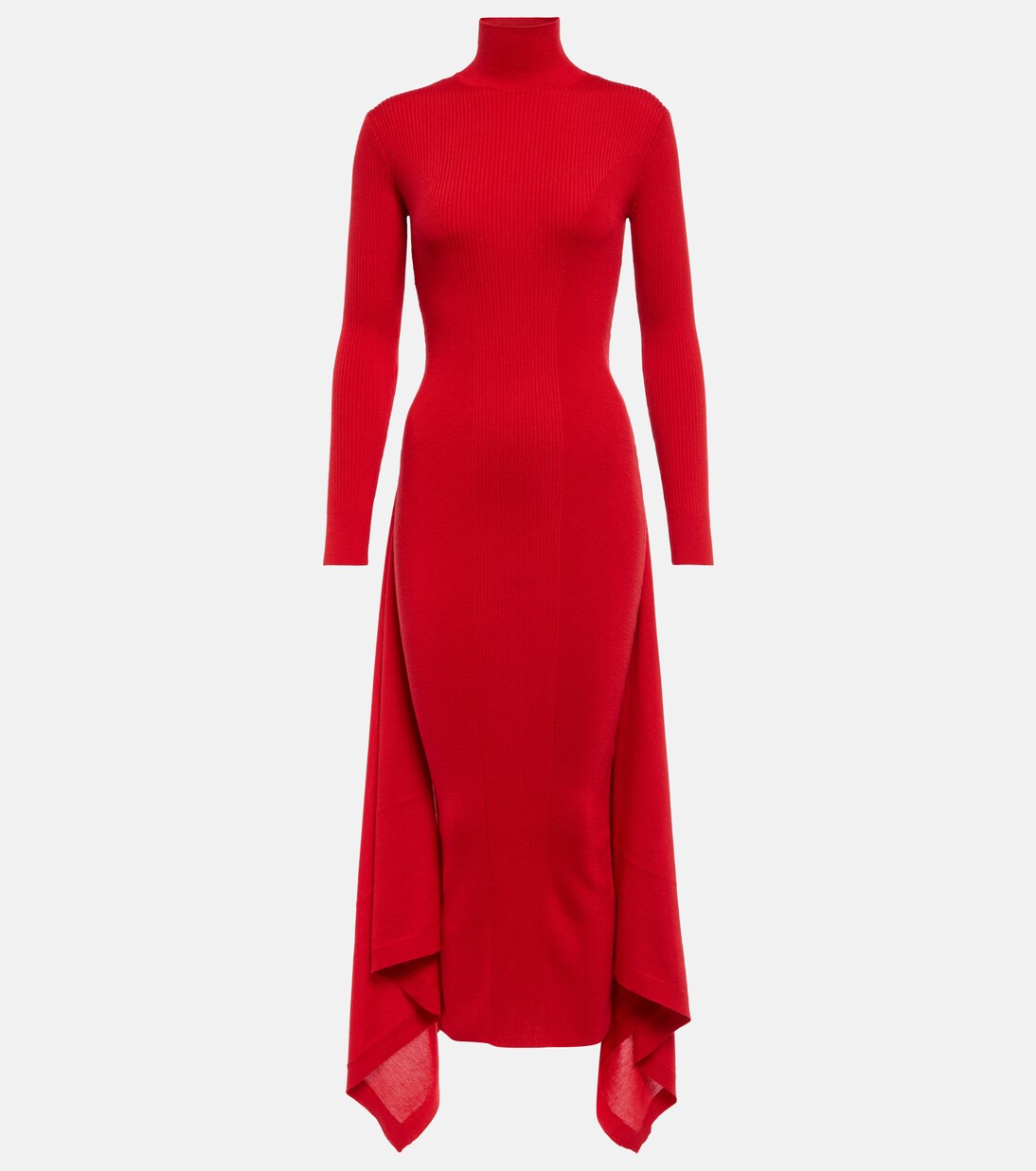 Vestido midi de cachemira y seda con estilo joven de Alaïa