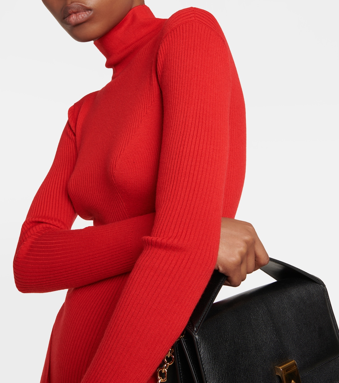 Vestido midi de cachemira y seda con estilo joven de Alaïa