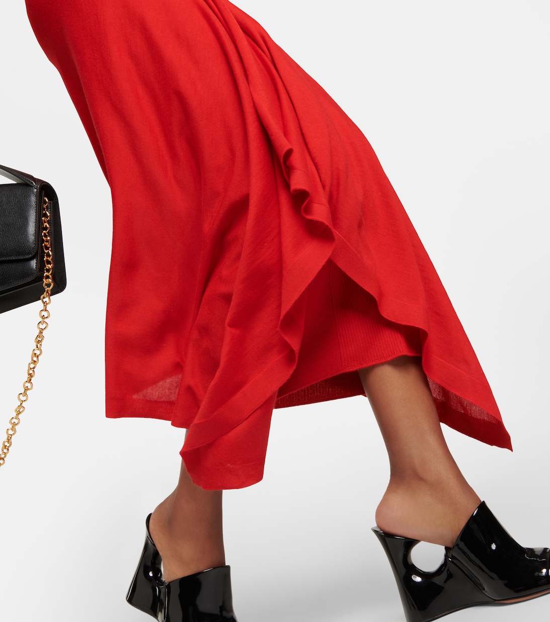 Vestido midi de cachemira y seda con estilo joven de Alaïa