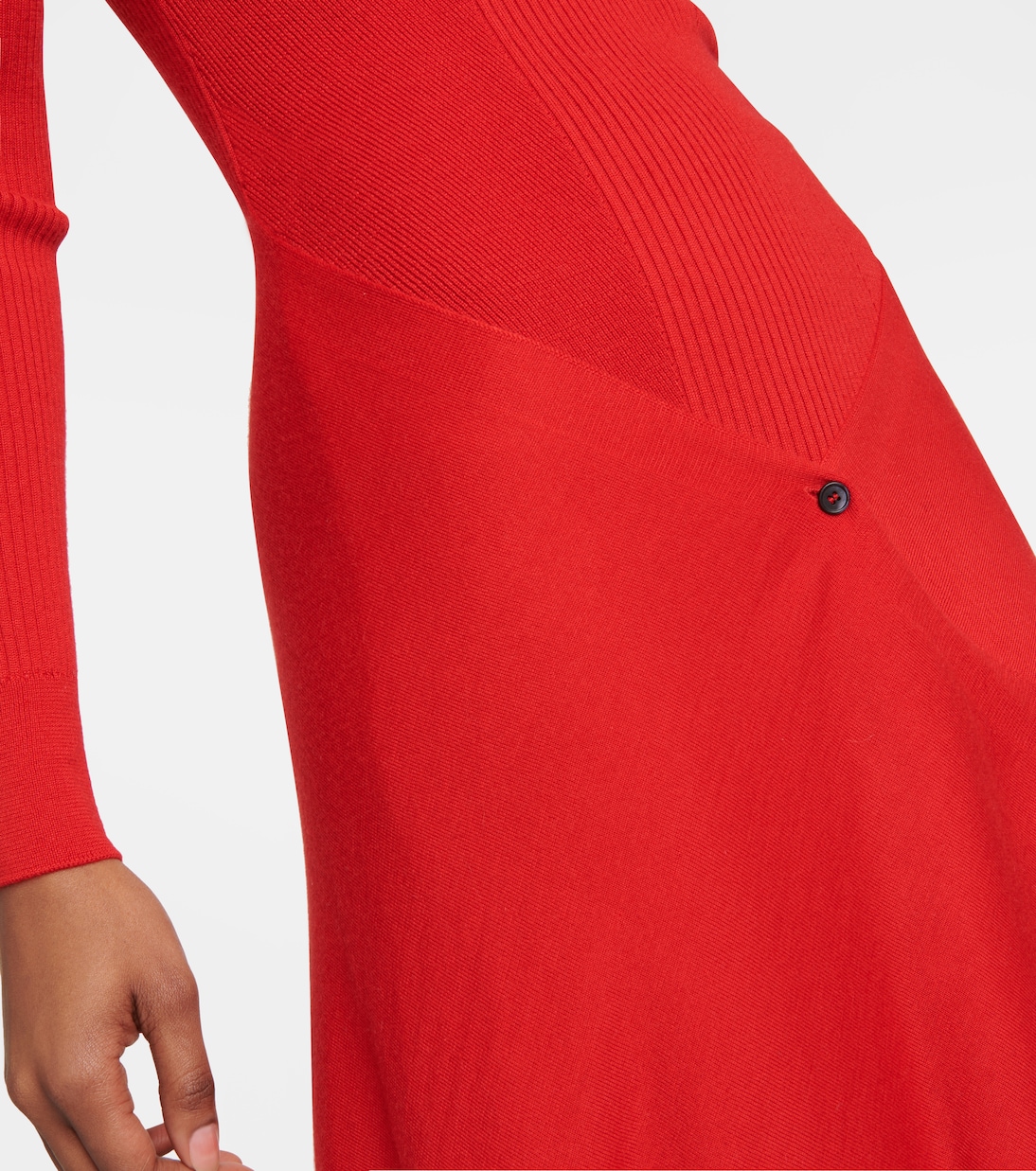 Vestido midi de cachemira y seda con estilo joven de Alaïa