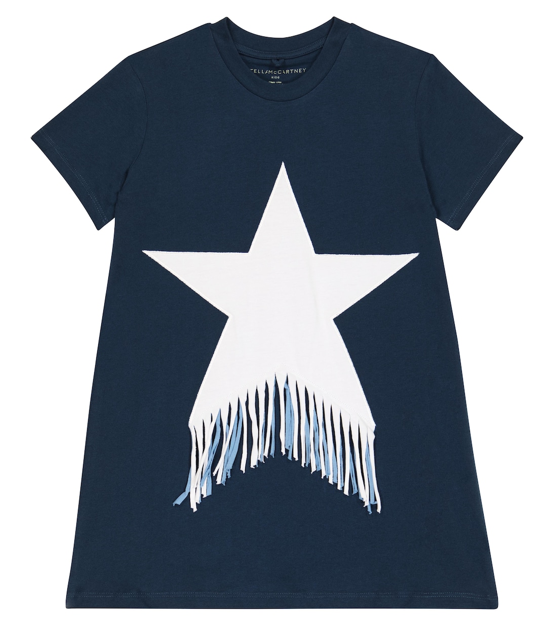 Star fringed cotton jersey T-shirt dress | Stella McCartney Kids