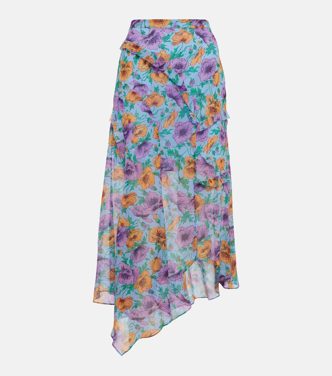 Falda midi Eleonora de seda floral | Veronica Beard