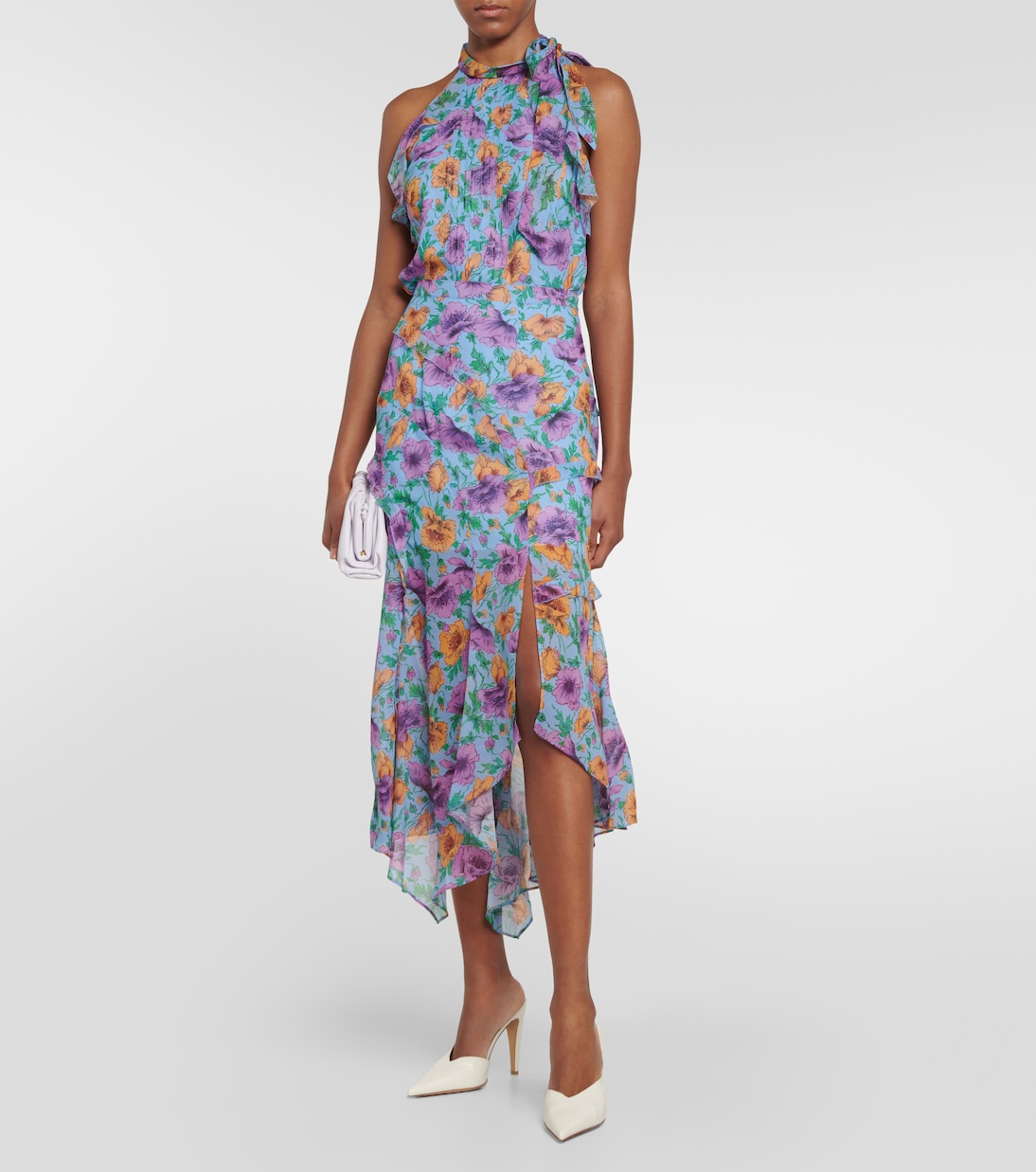Falda midi Eleonora de seda floral | Veronica Beard