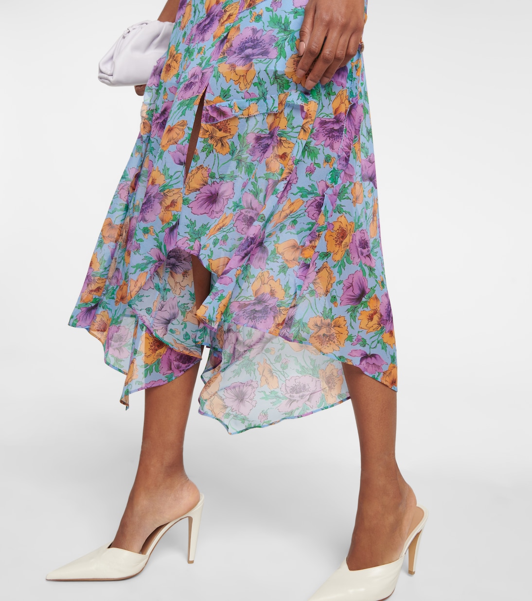 Falda midi Eleonora de seda floral | Veronica Beard
