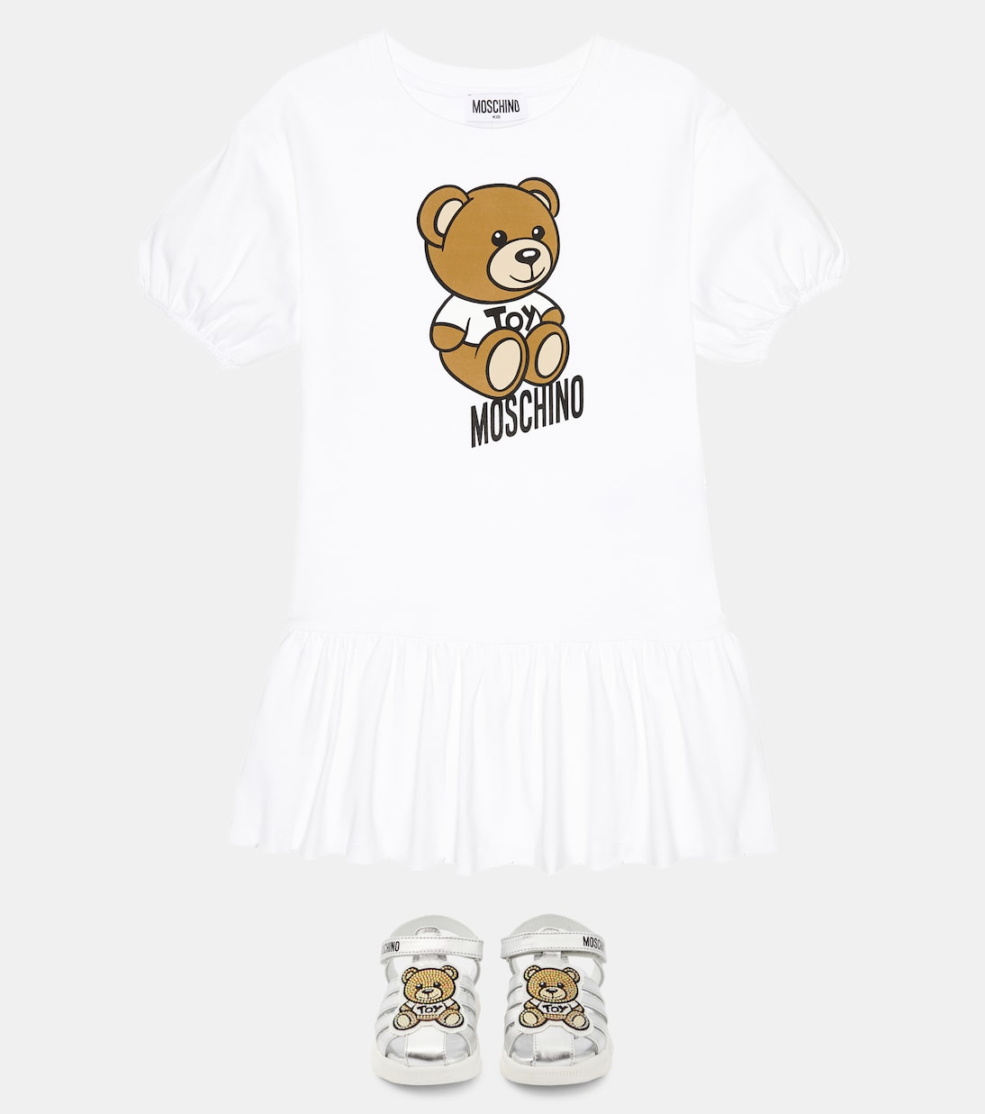 Sandali in pelle metallizzata | Moschino Kids