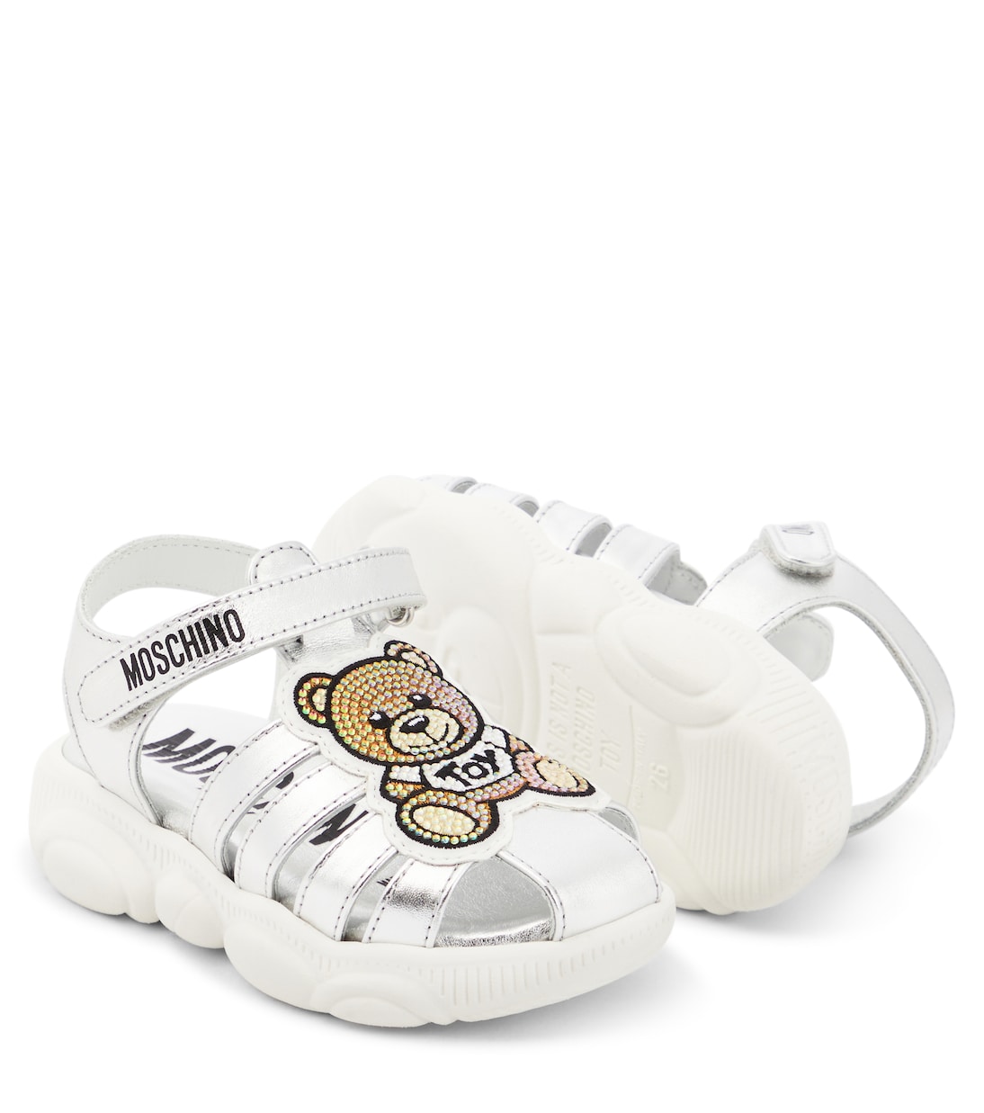 Sandali in pelle metallizzata | Moschino Kids