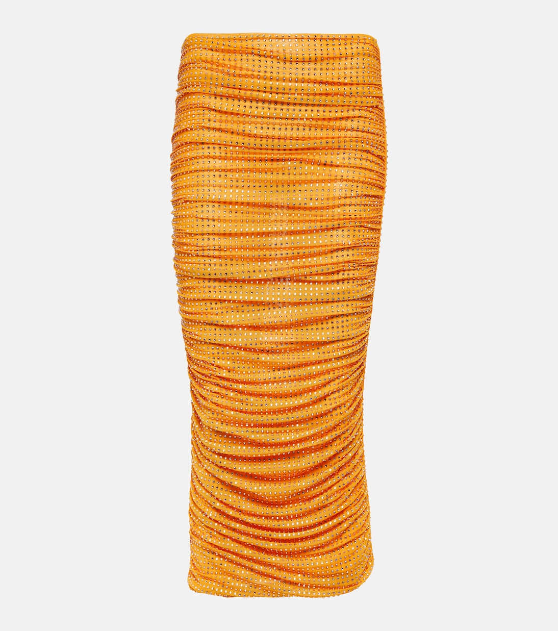 Embellished ruched midi skirt | Self-Portrait