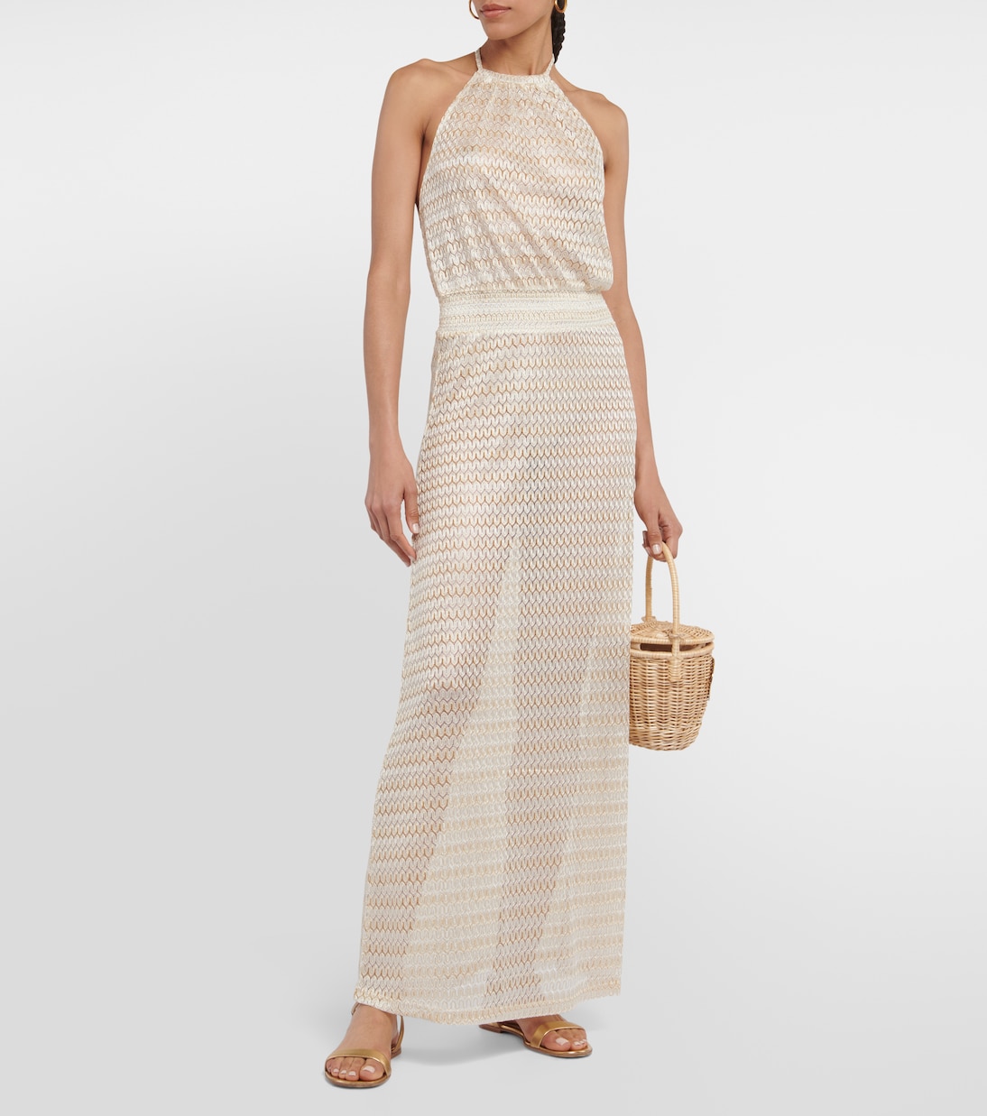 Vestido largo Maisie con cuello halter | Melissa Odabash