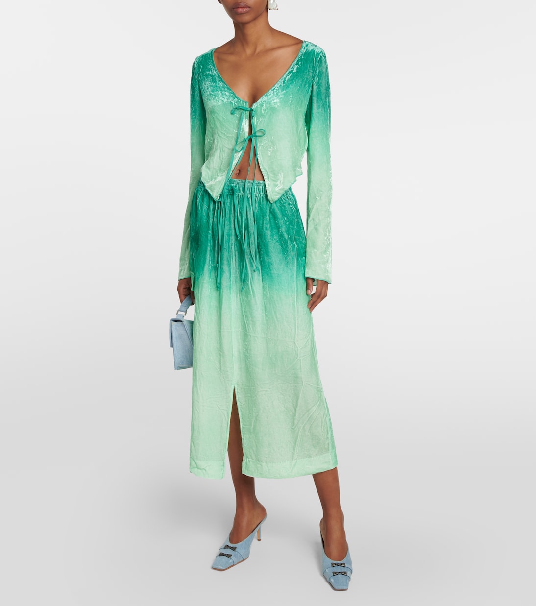 Jupe midi en velours | Acne Studios