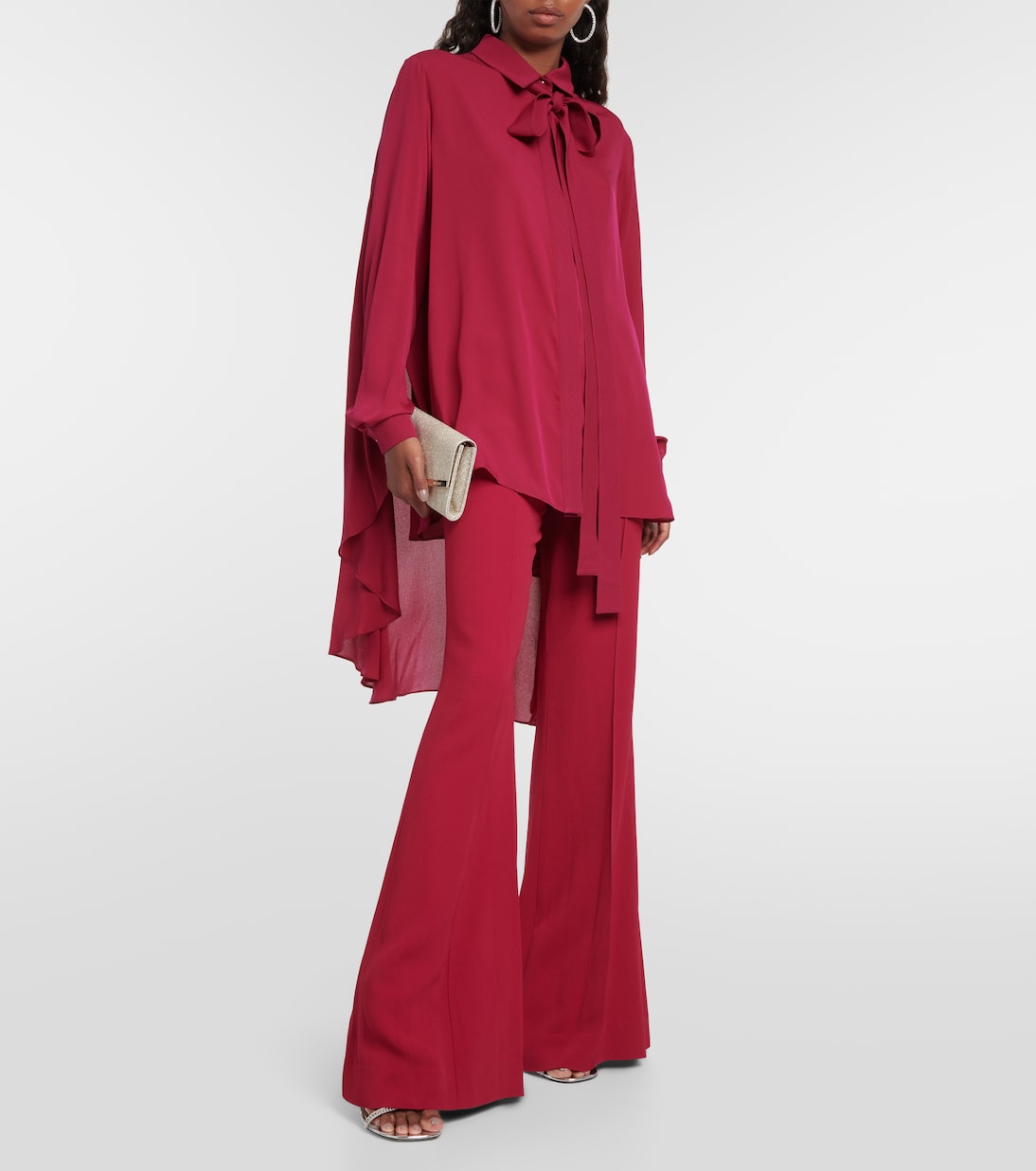 High-rise crêpe flared pants | Elie Saab