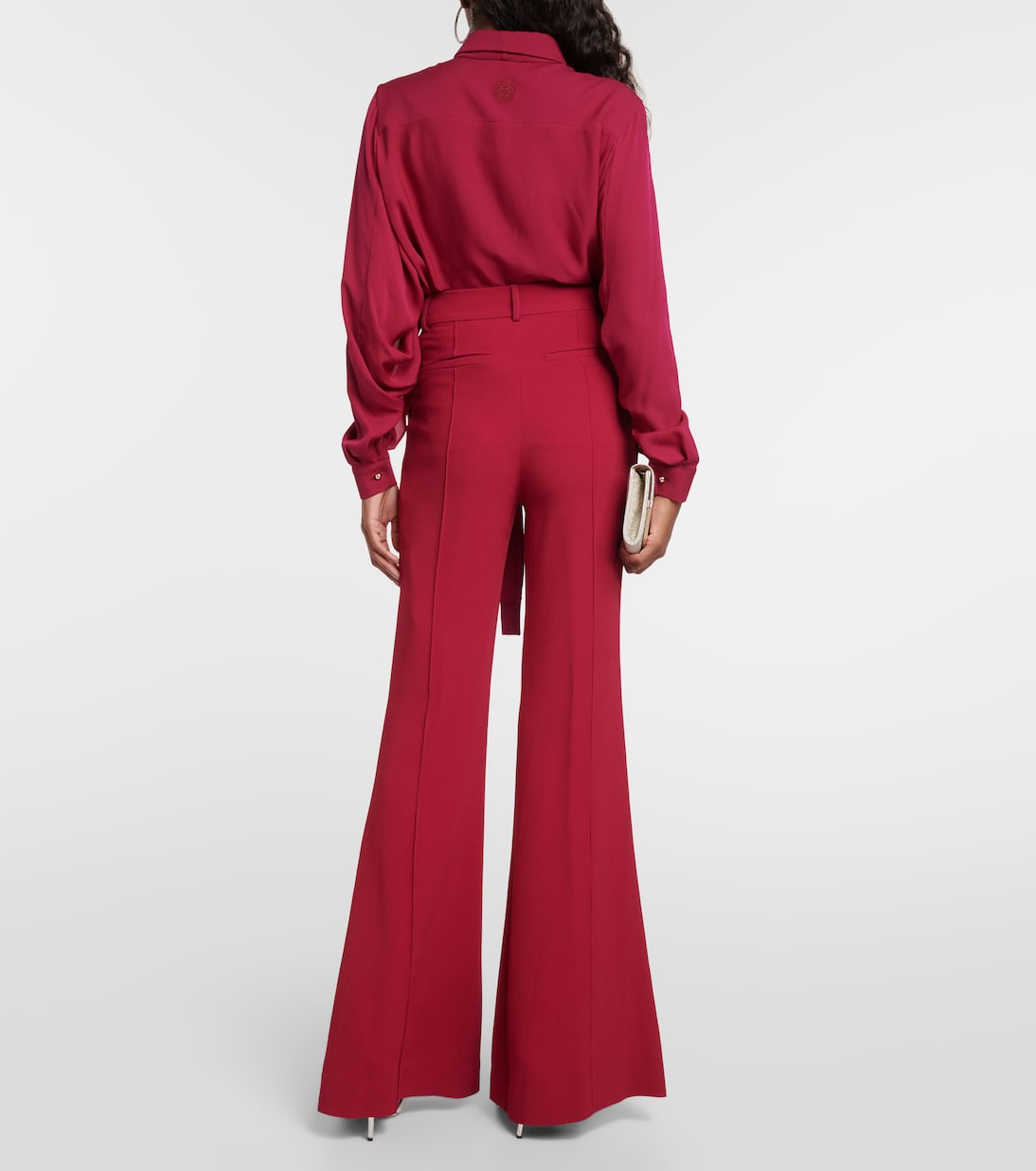 High-rise crêpe flared pants | Elie Saab