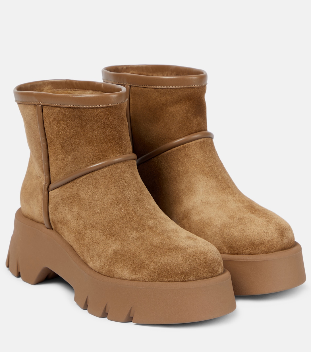 Shearling-lined suede ankle boots | Gianvito Rossi