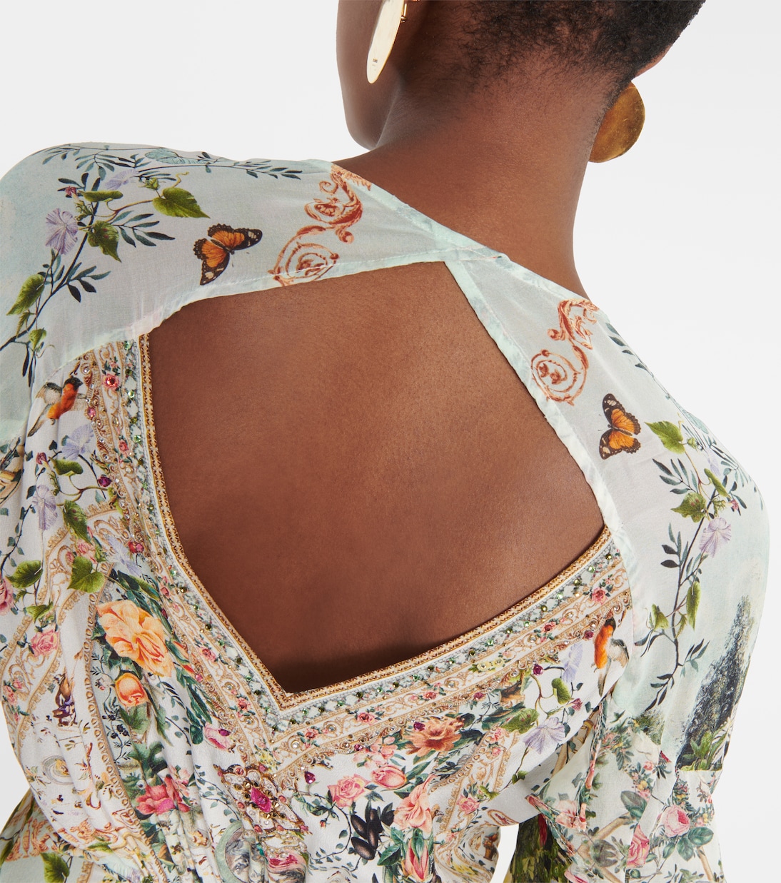Ruffled floral silk crêpe wrap dress | Camilla