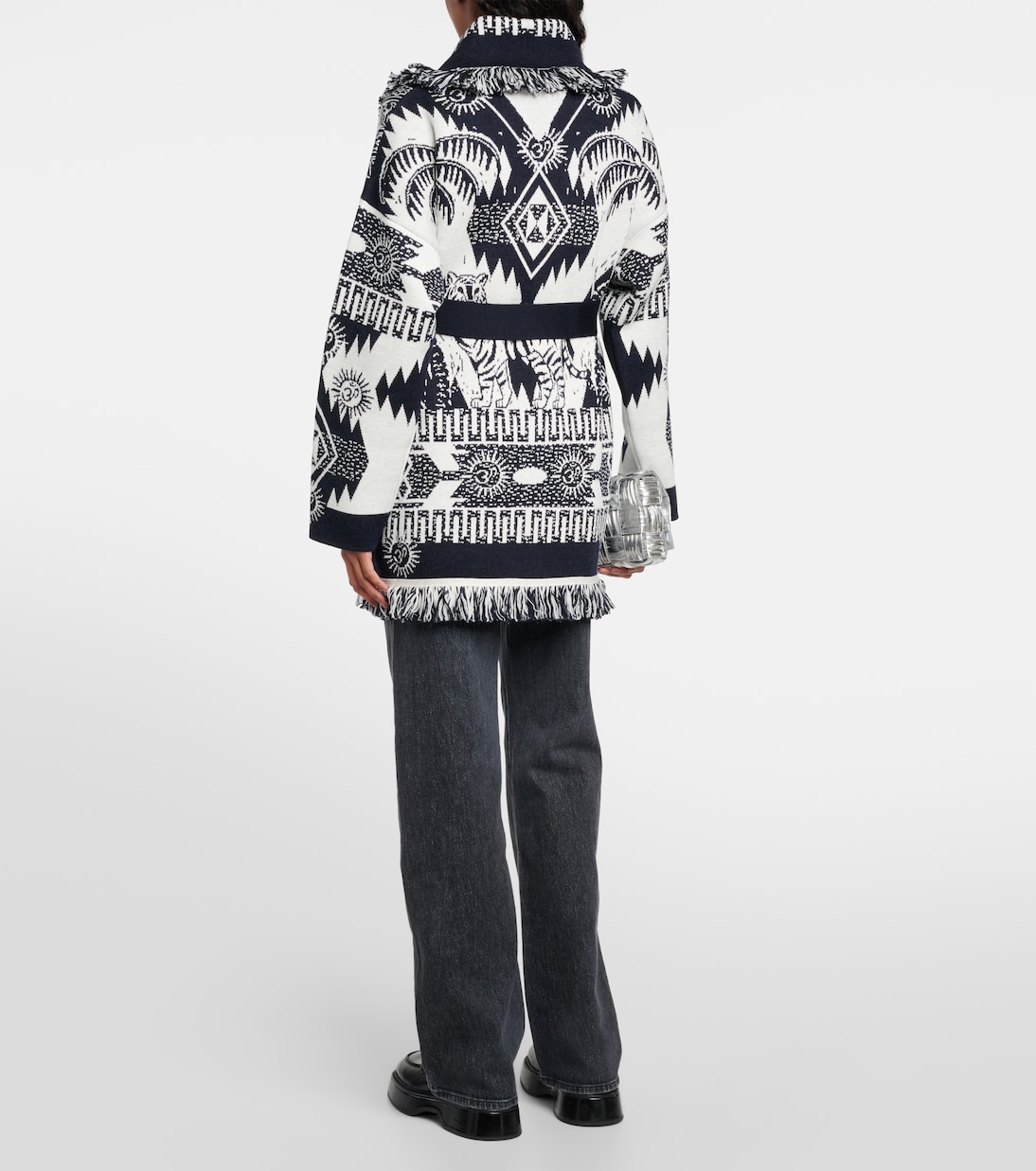 Icon jacquard wool-blend cardigan  | Alanui