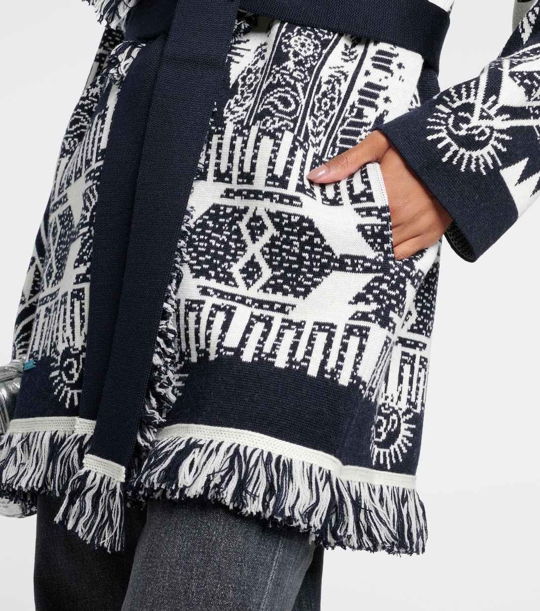 Icon jacquard wool-blend cardigan  | Alanui
