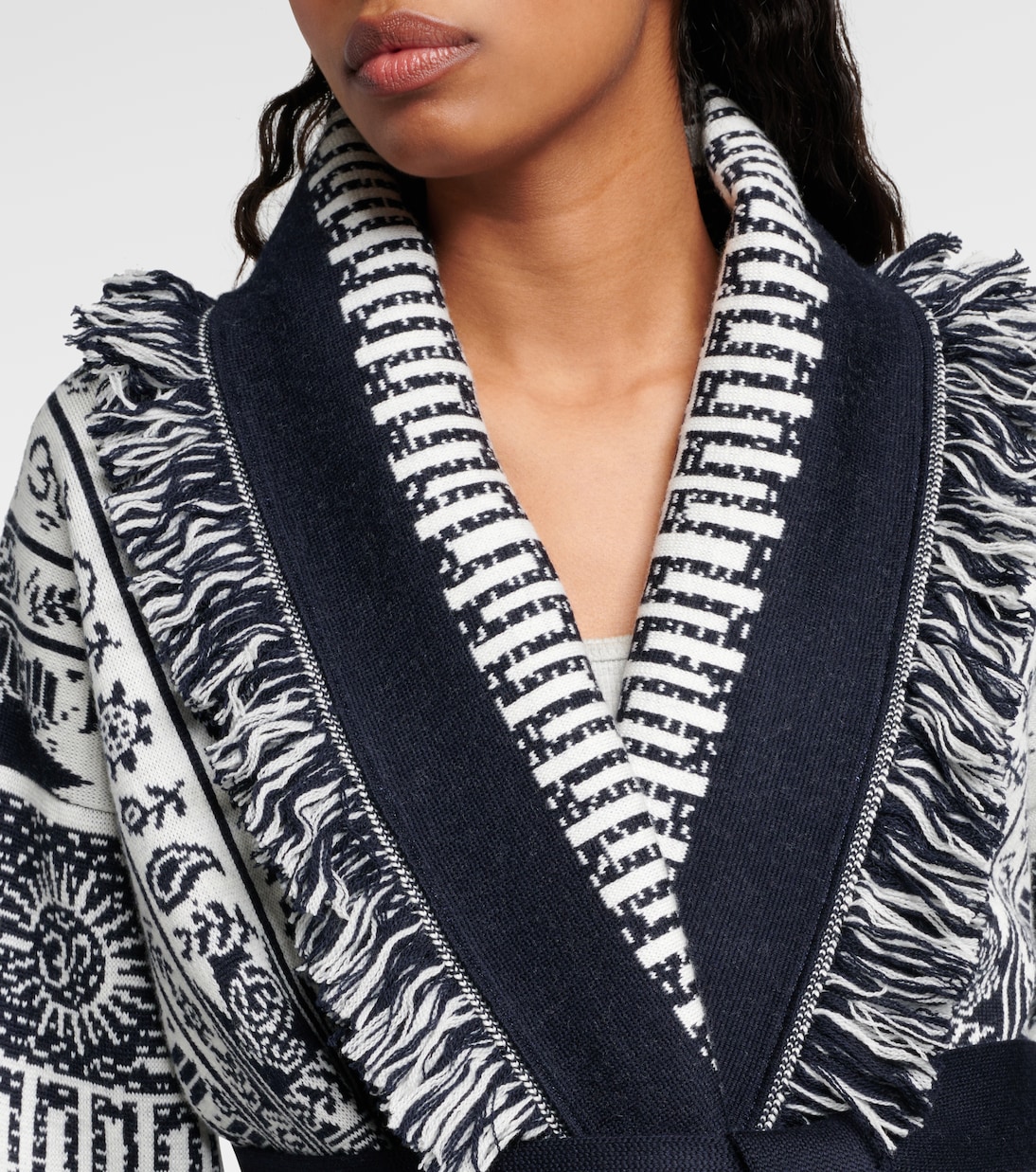 Icon jacquard wool-blend cardigan  | Alanui