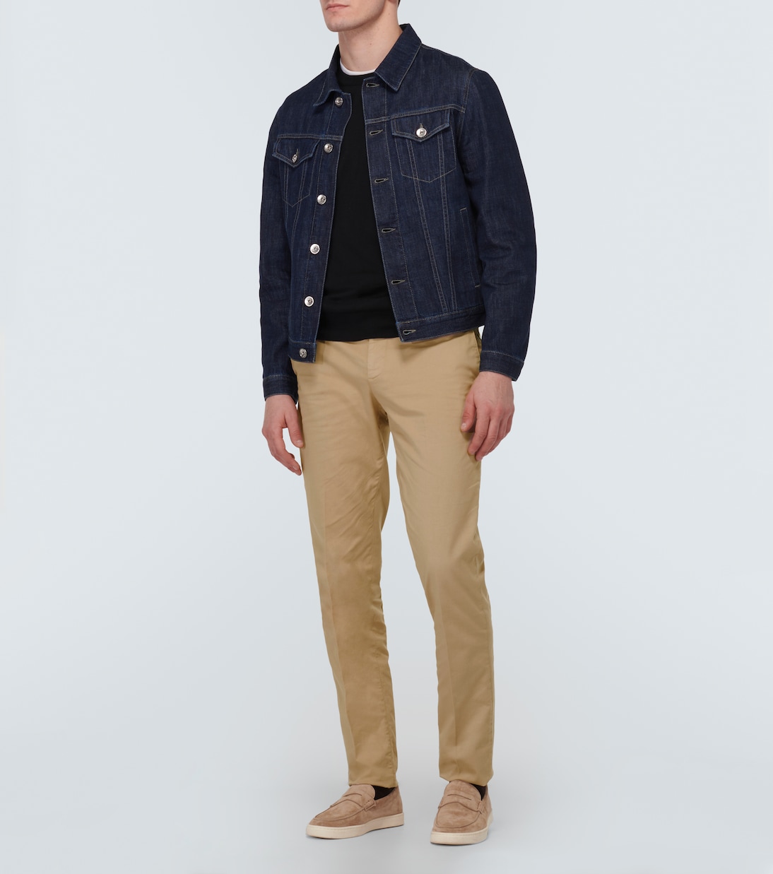 Pantalones slim de mezcla de algodón | Brunello Cucinelli