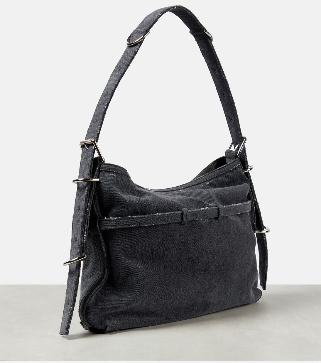 Borsa a spalla Voyou Medium in denim | Givenchy