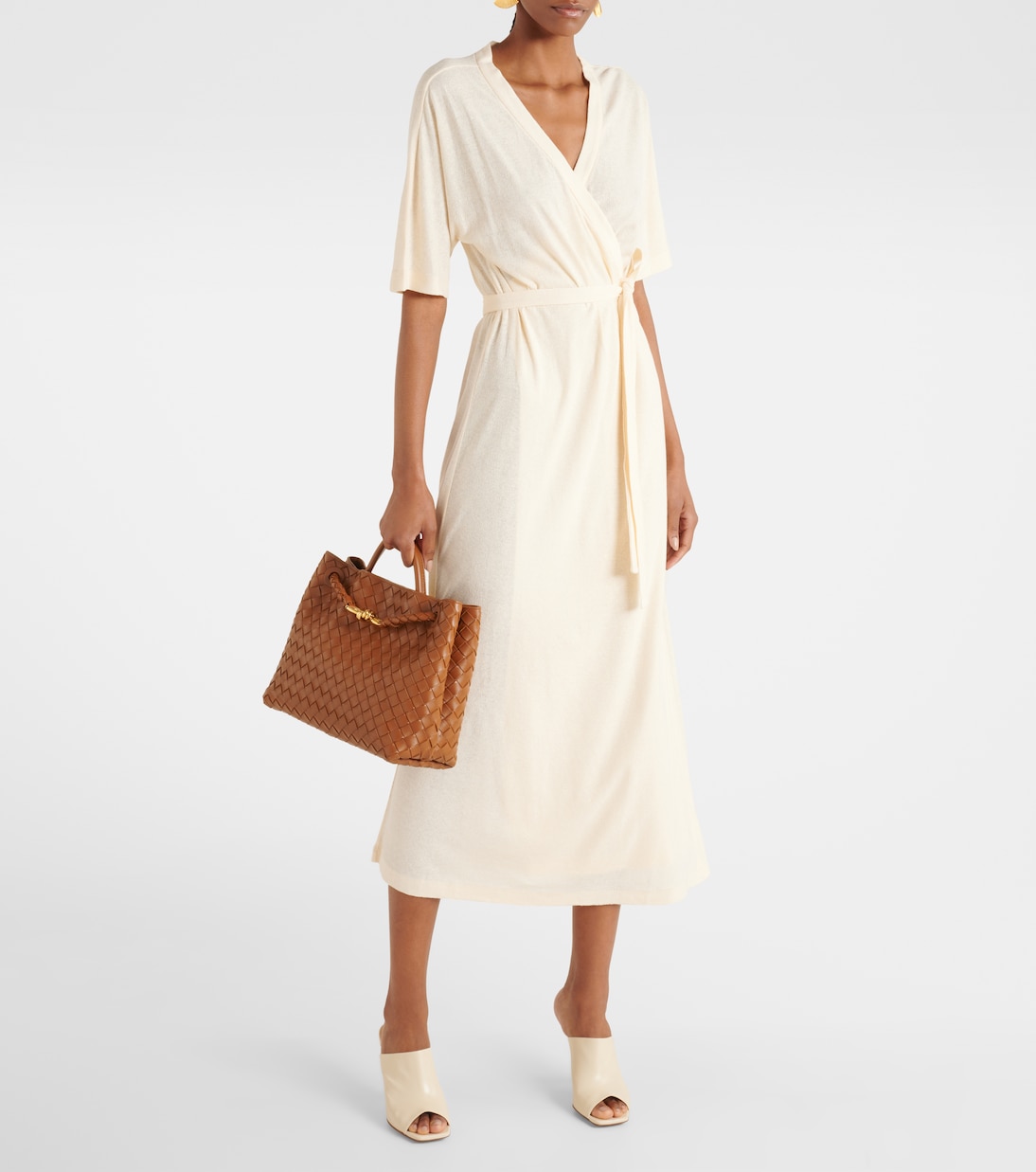 Vestido envolvente de mezcla de lino | Max Mara