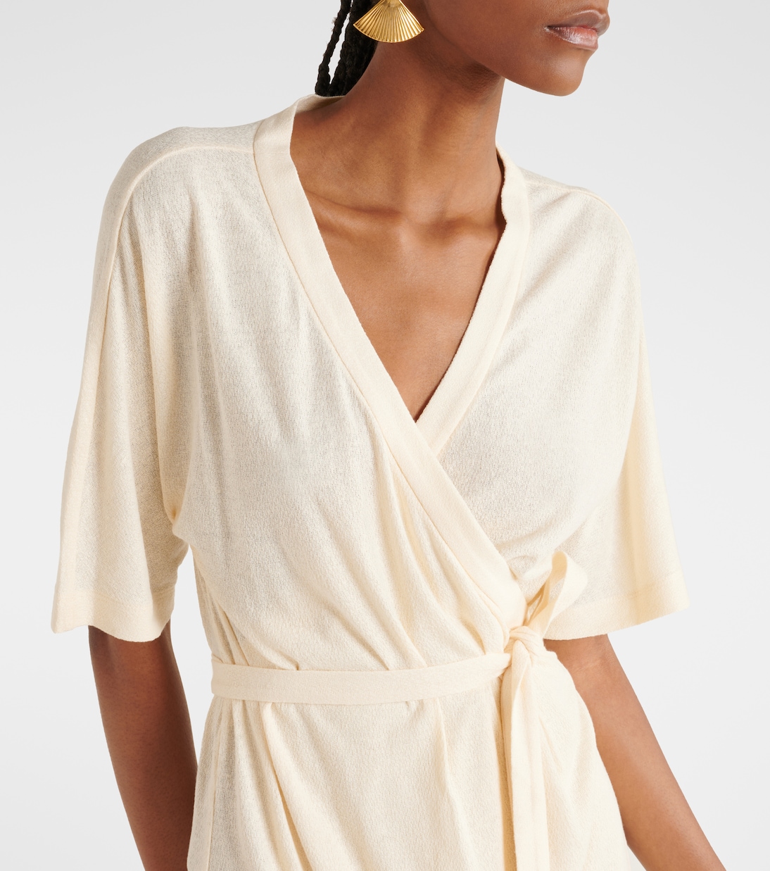 Vestido envolvente de mezcla de lino | Max Mara