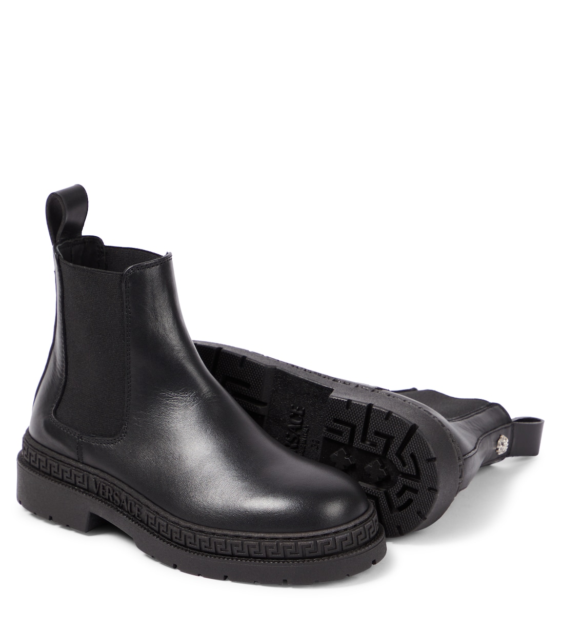 Chelsea Boots La Medusa aus Leder | Versace Kids