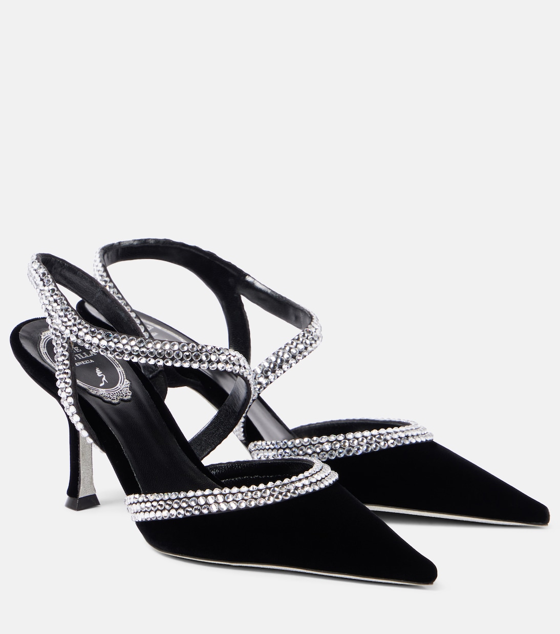 Pumps in velluto con cristalli | Rene Caovilla