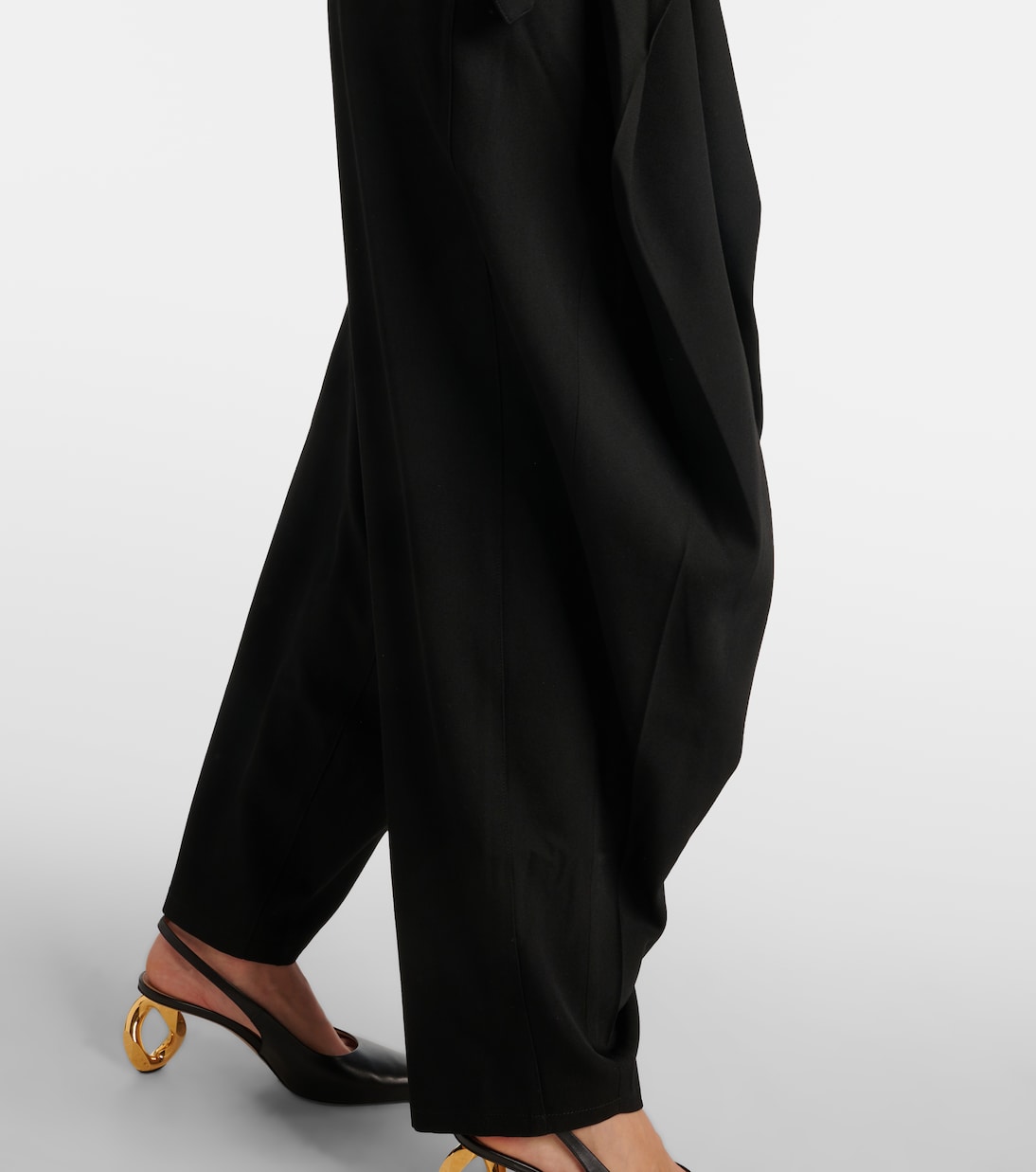 Draped high-rise wool tapered pants | JW Anderson