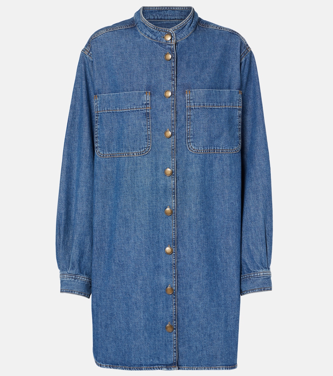 Hemdblusenkleid Double Pocket aus Denim | Frame