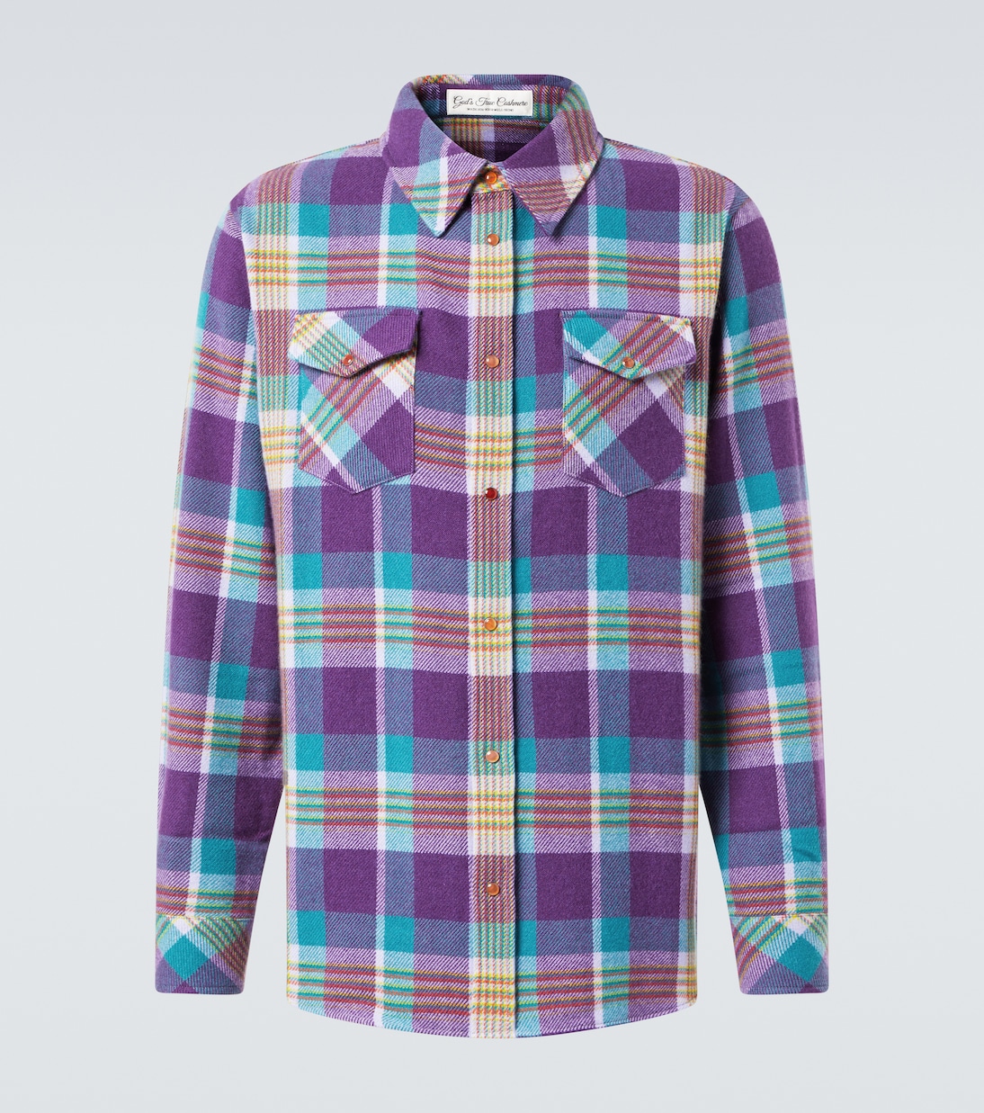 Camicia in cashmere a quadri | God's True Cashmere