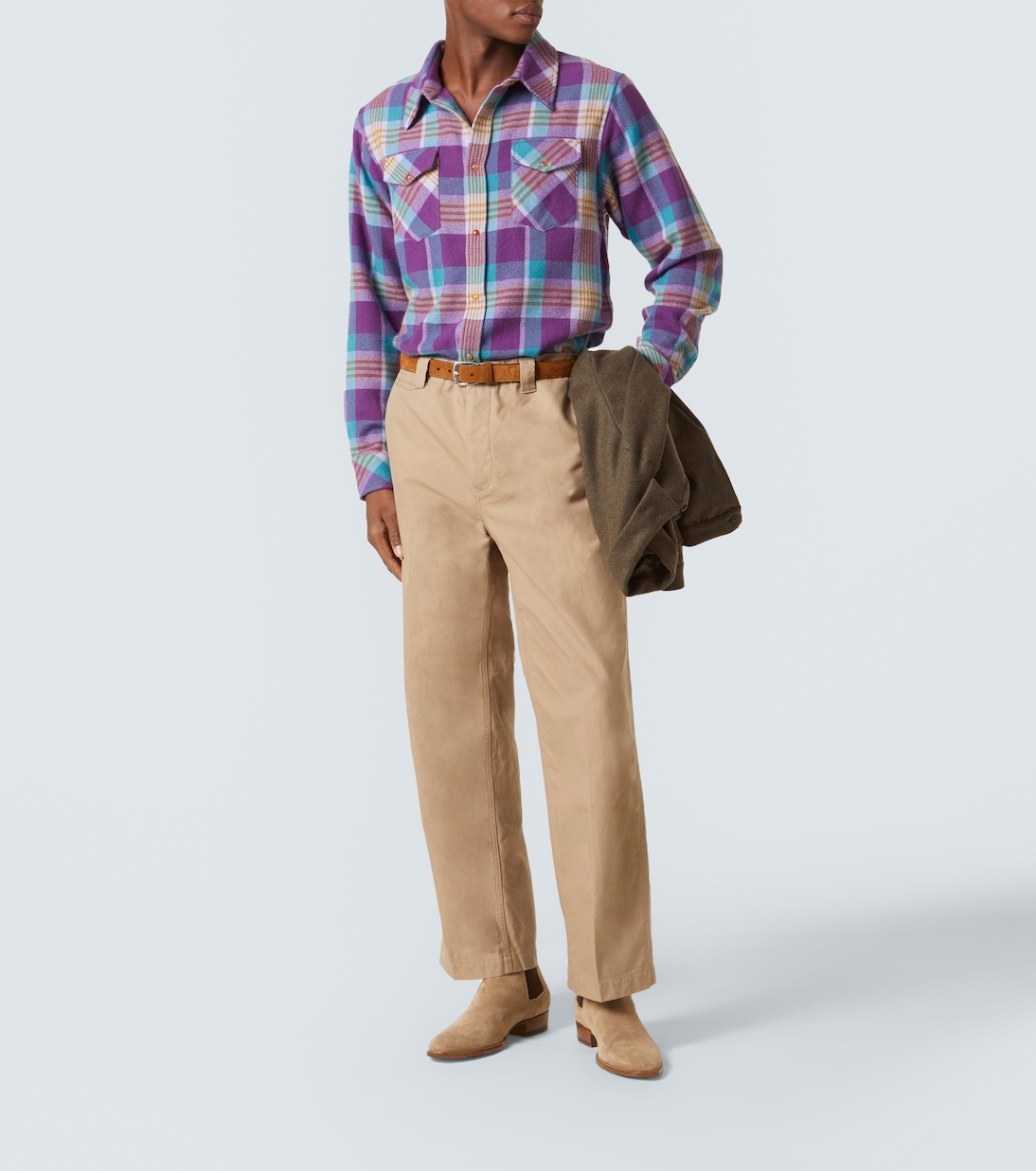 Camicia in cashmere a quadri | God's True Cashmere