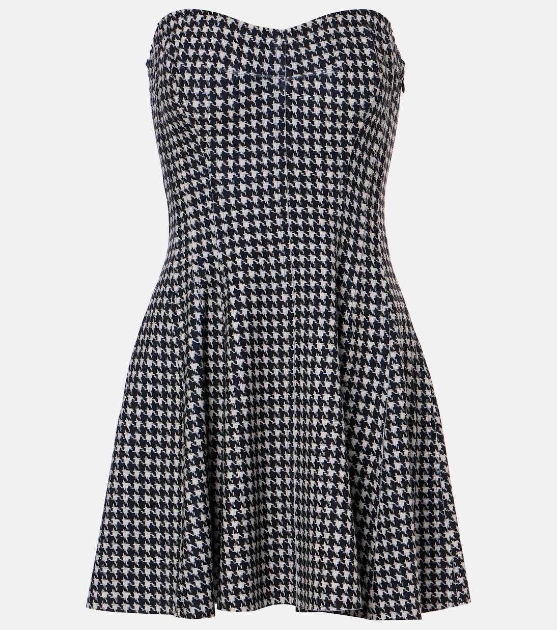 Strapless Grace houndstooth minidress | Norma Kamali