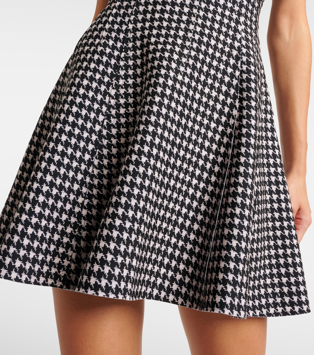 Strapless Grace houndstooth minidress | Norma Kamali