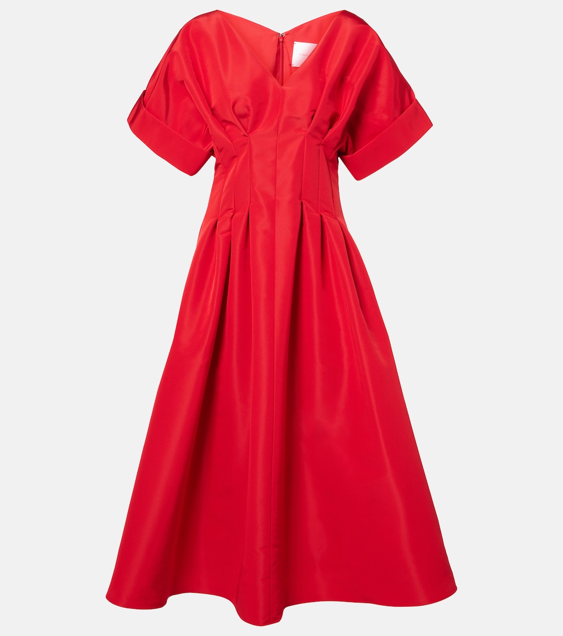 Vestido midi de seda fruncido | Carolina Herrera