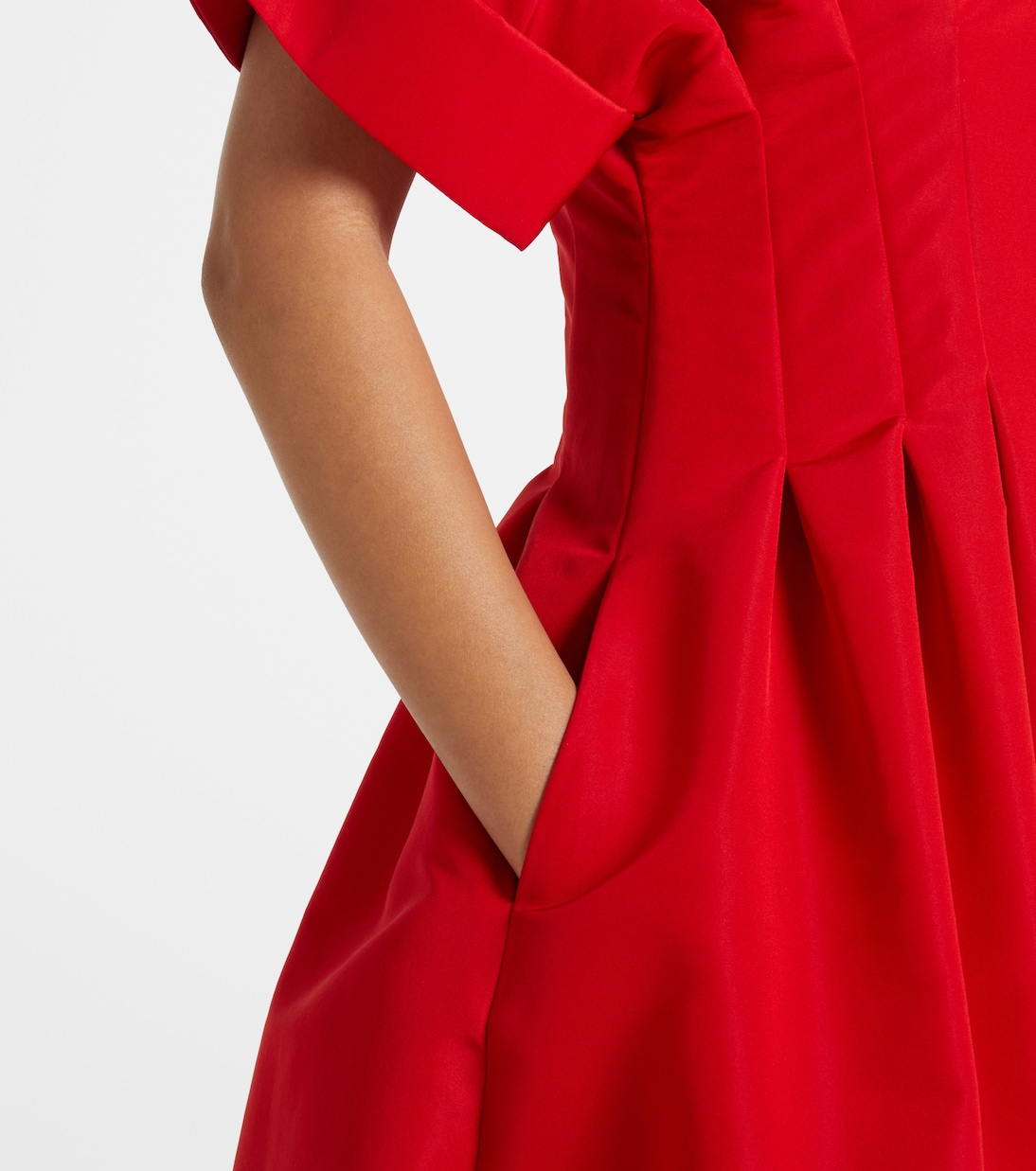 Vestido midi de seda fruncido | Carolina Herrera