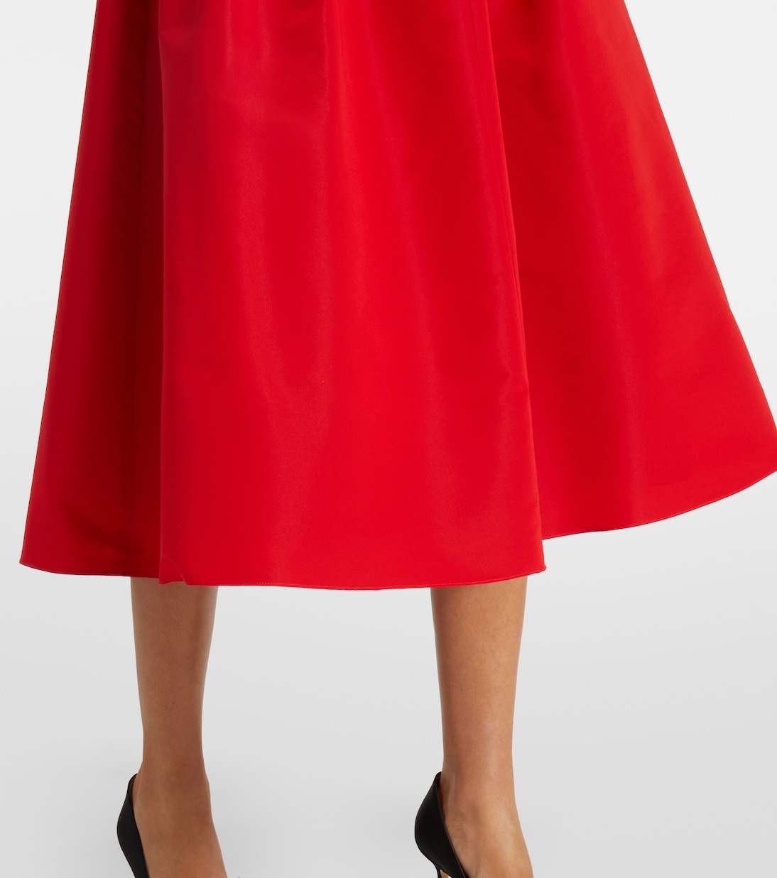 Vestido midi de seda fruncido | Carolina Herrera