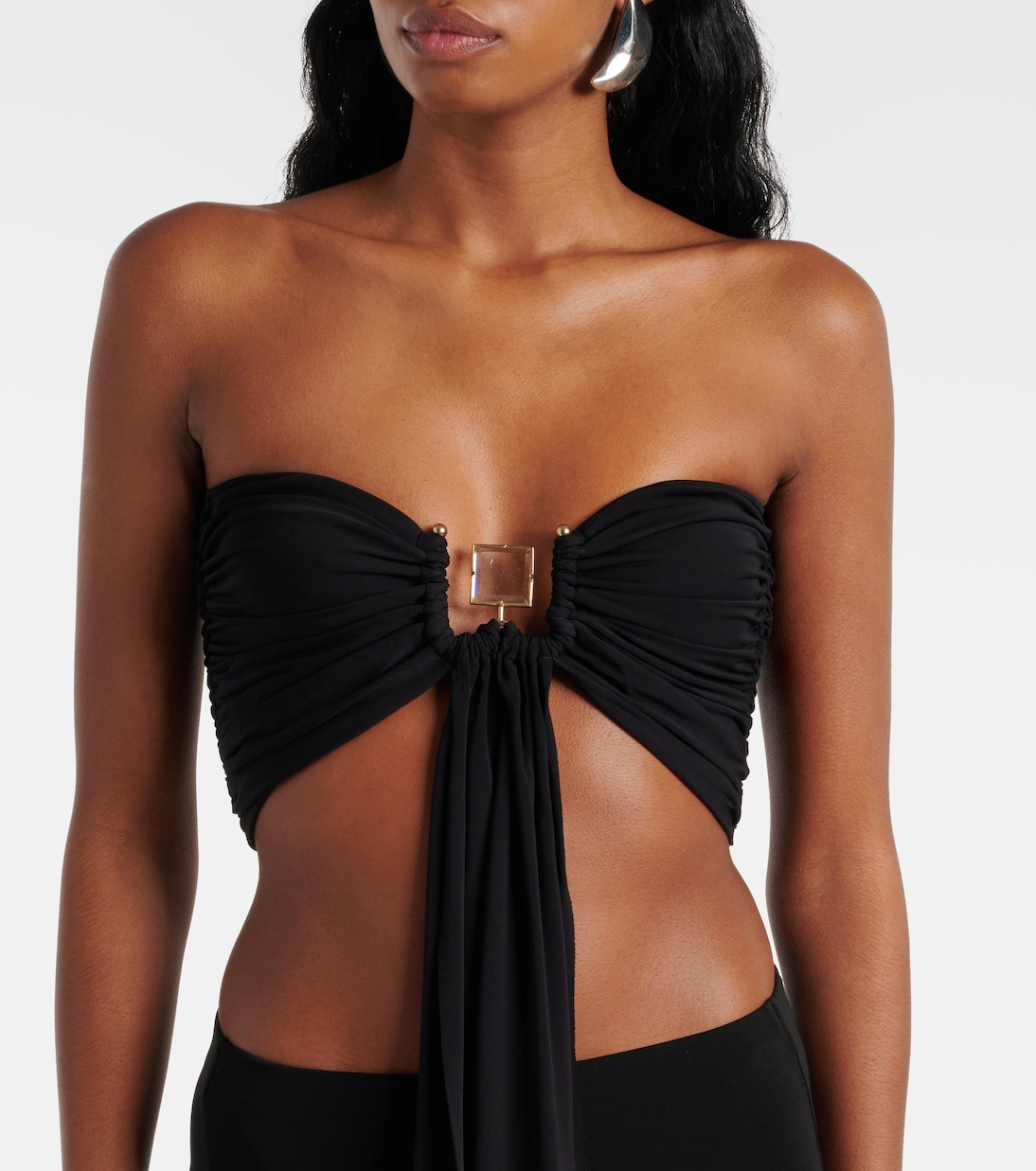 Bezel Quartz draped crop top | Christopher Esber