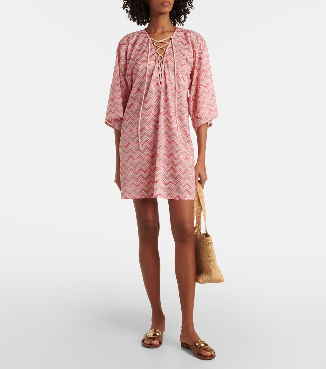Kaftan aus Häkelstrick mit Pailletten | Missoni