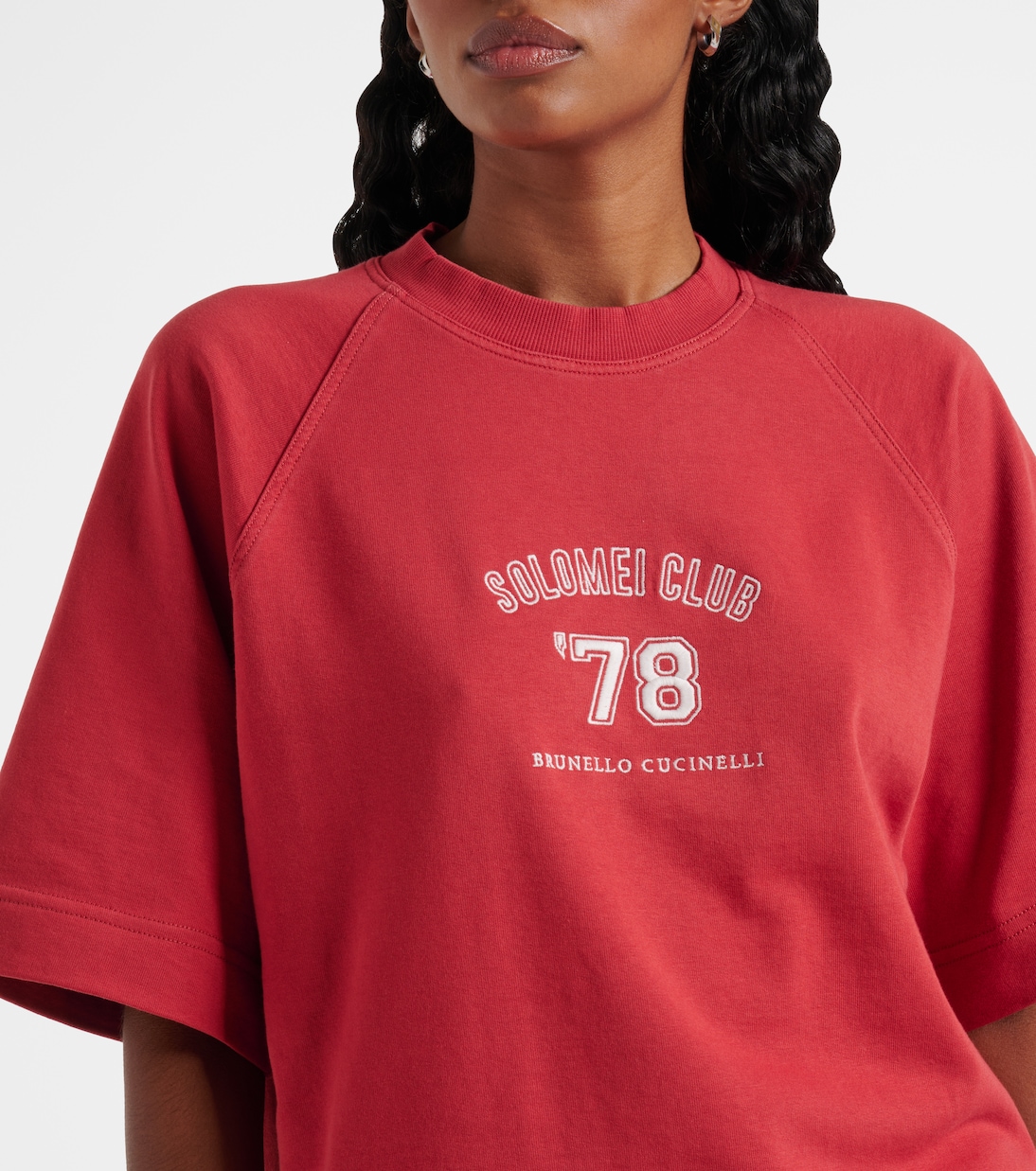 Camiseta de jersey de algodón con logo | Brunello Cucinelli