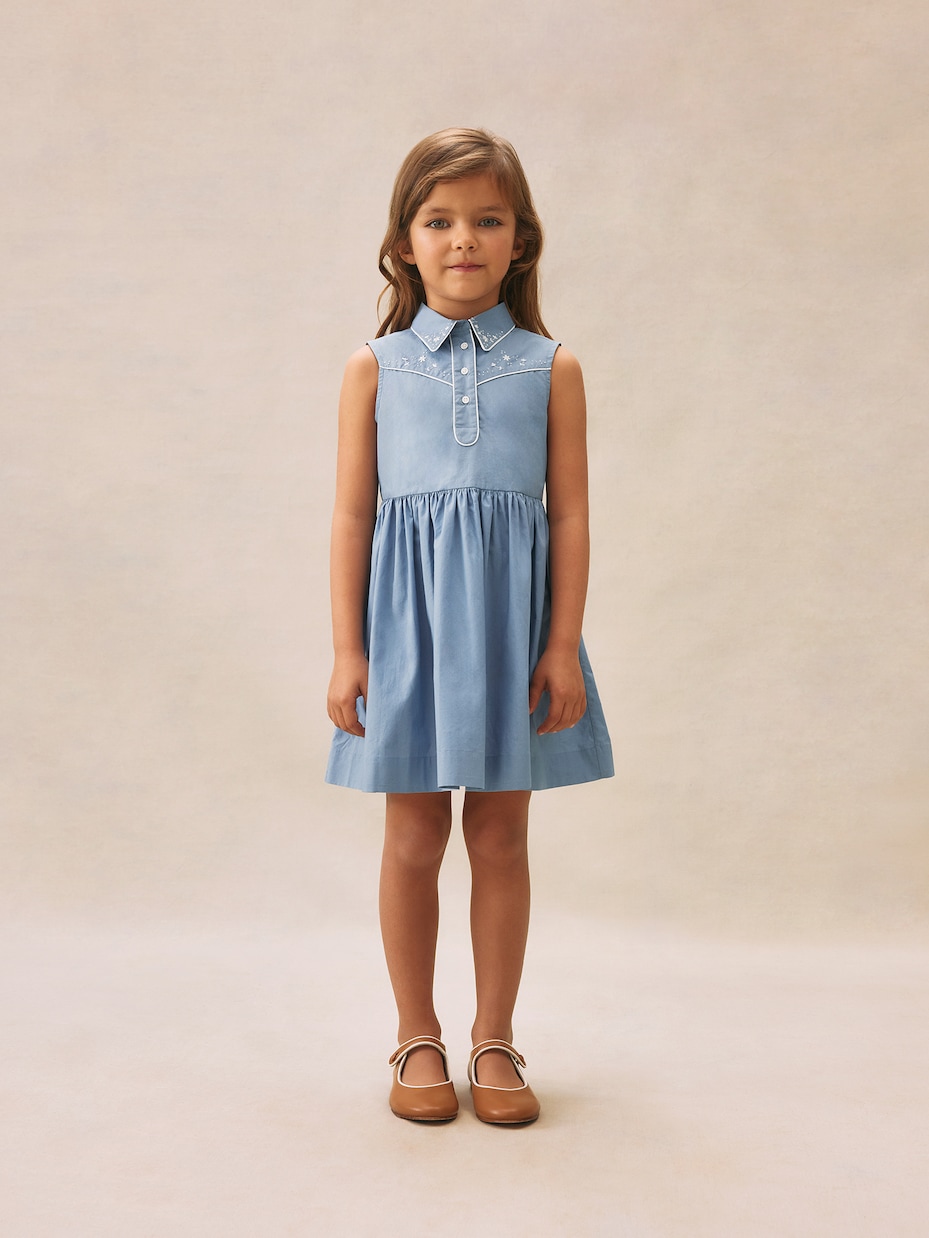 Besticktes Kleid Ermance aus Baumwollpopeline | Bonpoint