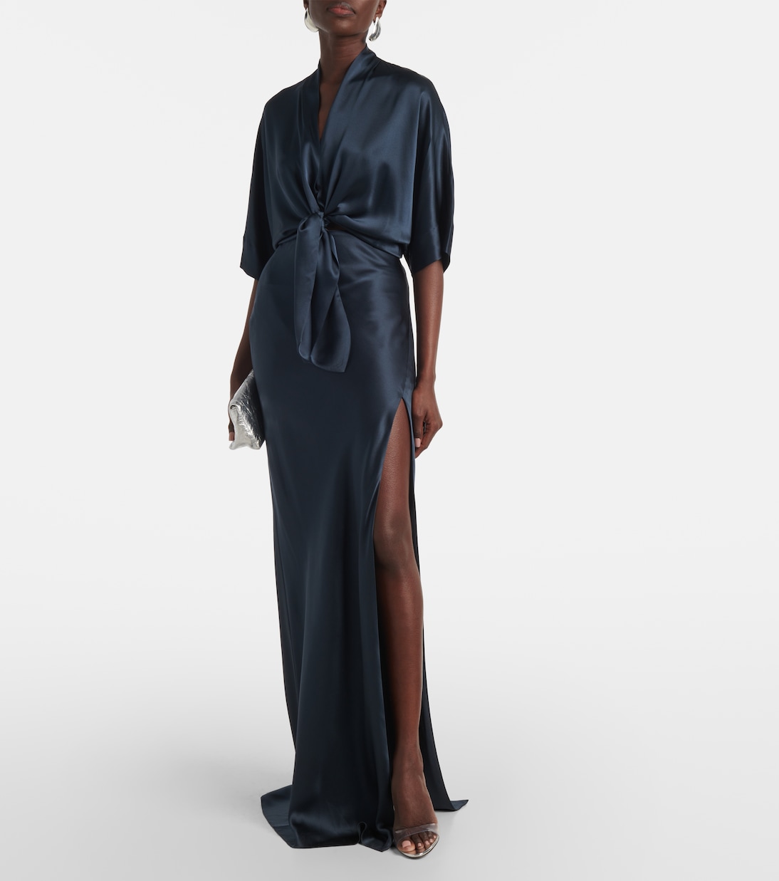 Blusa in raso di seta con ruches | The Sei