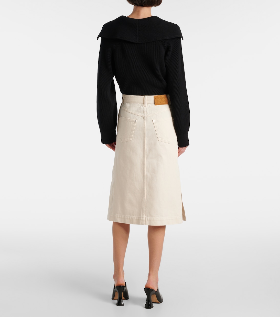 Falda midi en denim | Bottega Veneta