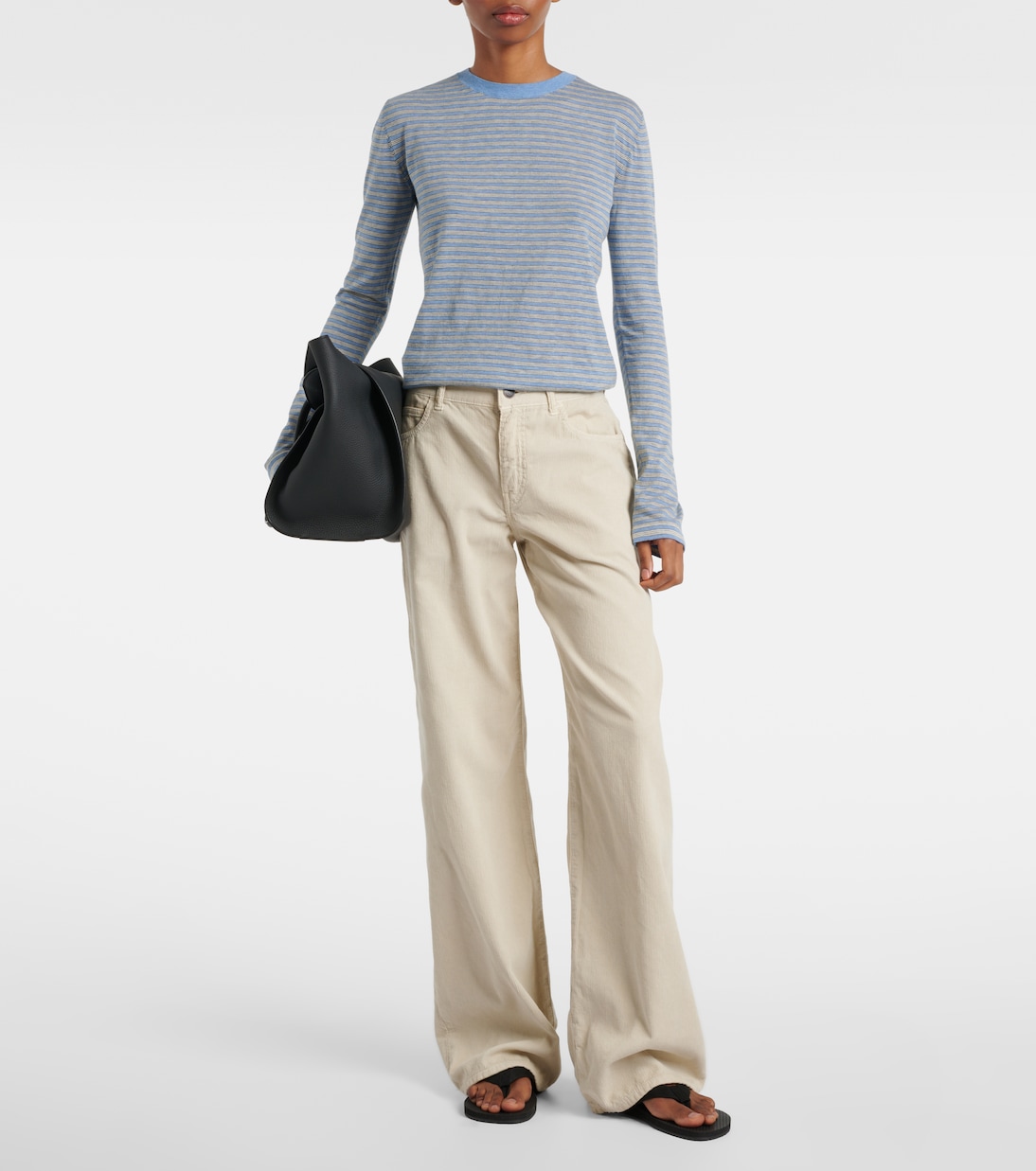 Pull Juhi rayé en coton et cachemire | The Row