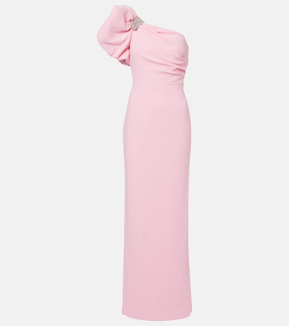 Isabella asymmetric crêpe gown | Rebecca Vallance