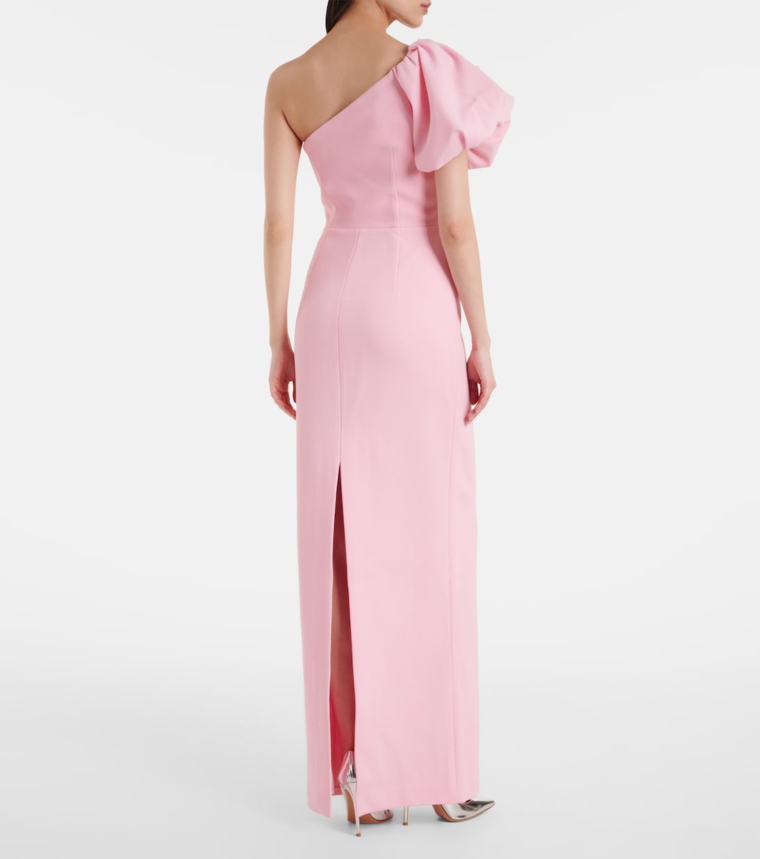 Isabella asymmetric crêpe gown | Rebecca Vallance