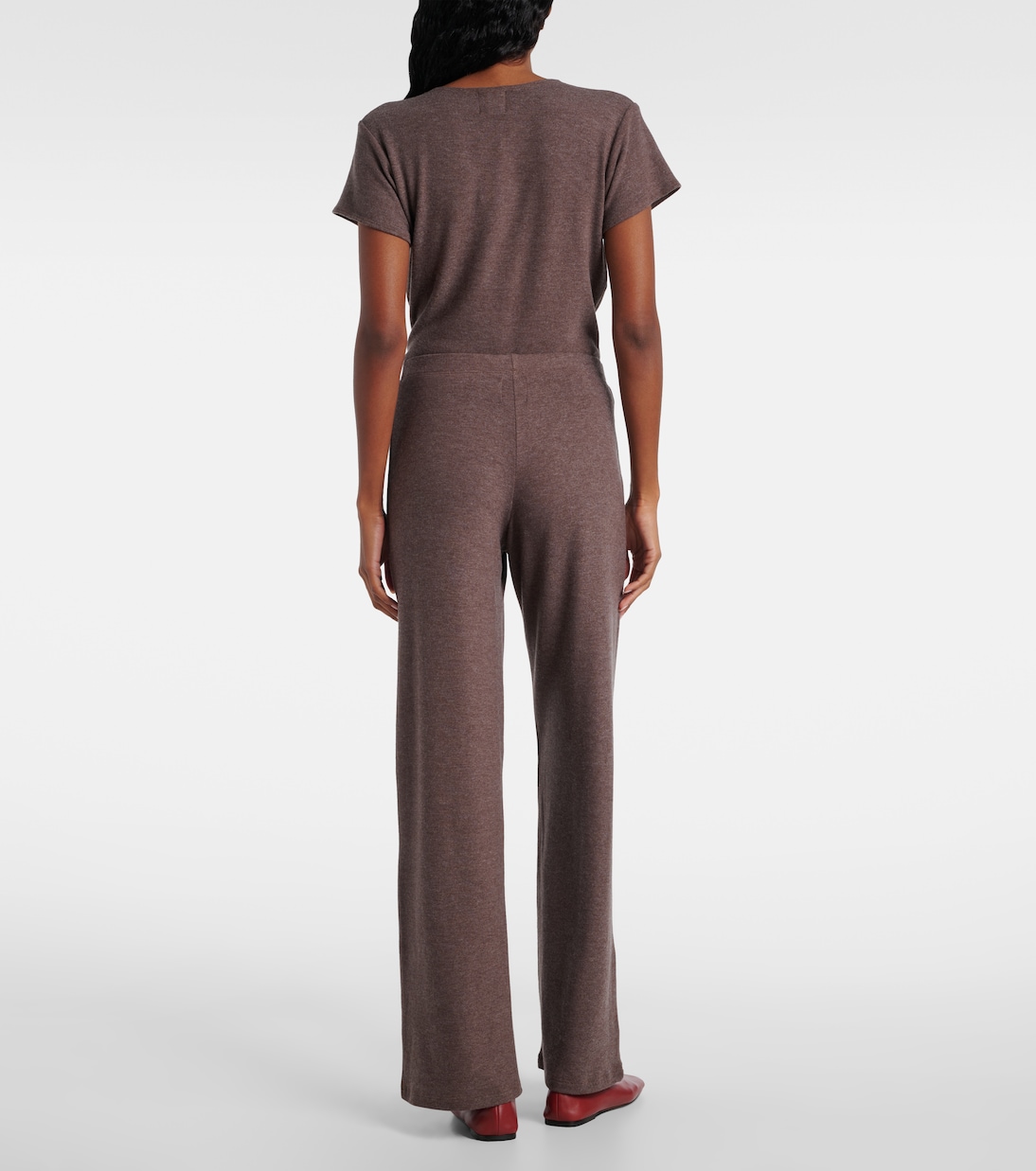 Lauren mid-rise jersey wide-leg pants | Leset