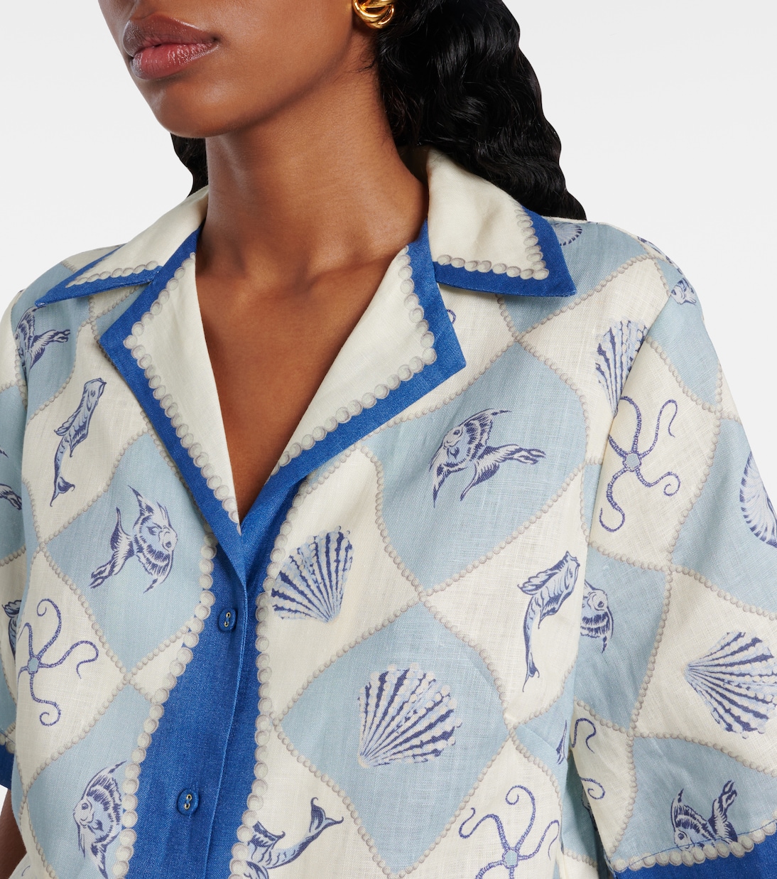 Chemise imprimée en lin | Alémais
