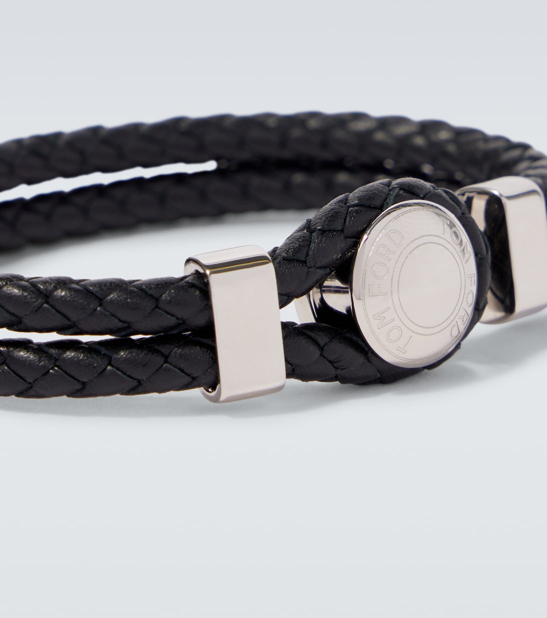 Logo braided leather bracelet | Tom Ford