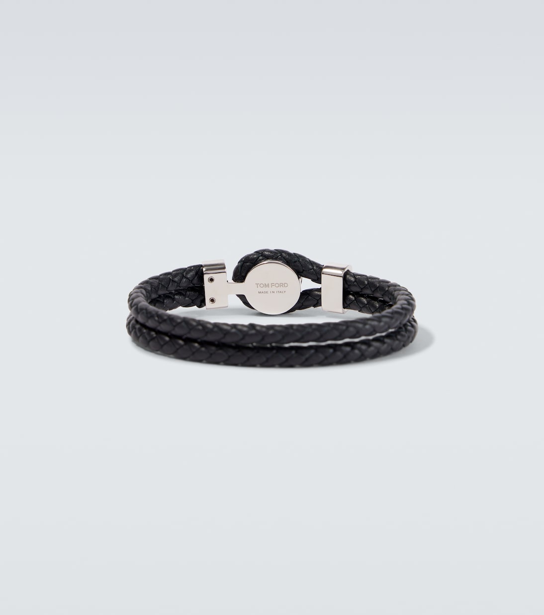 Logo braided leather bracelet | Tom Ford