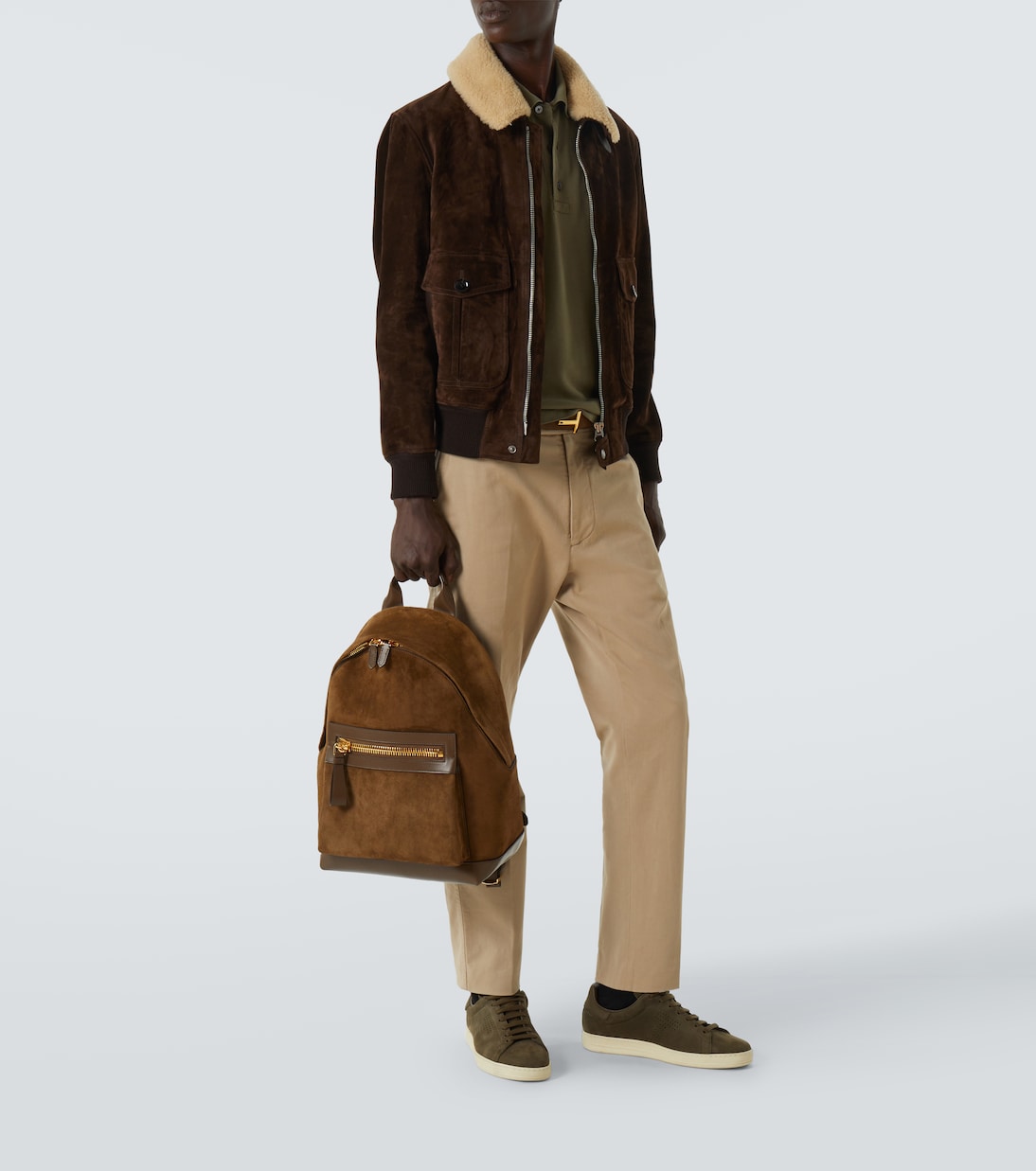 Sac à dos Buckley en daim et cuir | Tom Ford