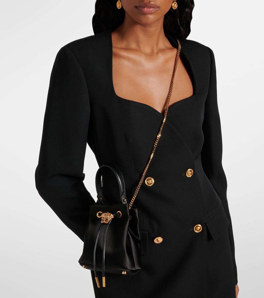 La Medusa Mini satin bucket bag  | Versace